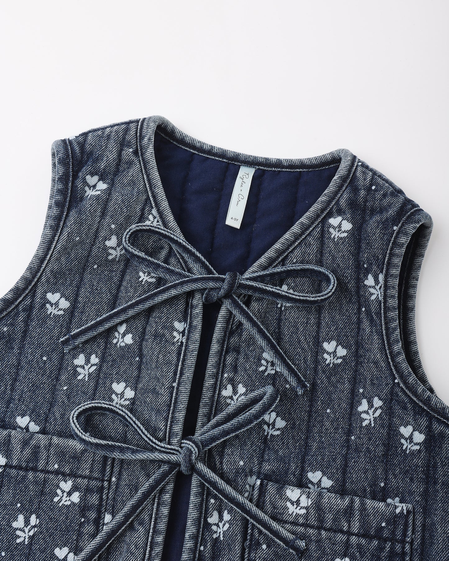 Denim Vest Heart Ditsy - Rylee + Cru | Kids Clothes | Trendy Baby Clothes | Modern Infant Outfits |