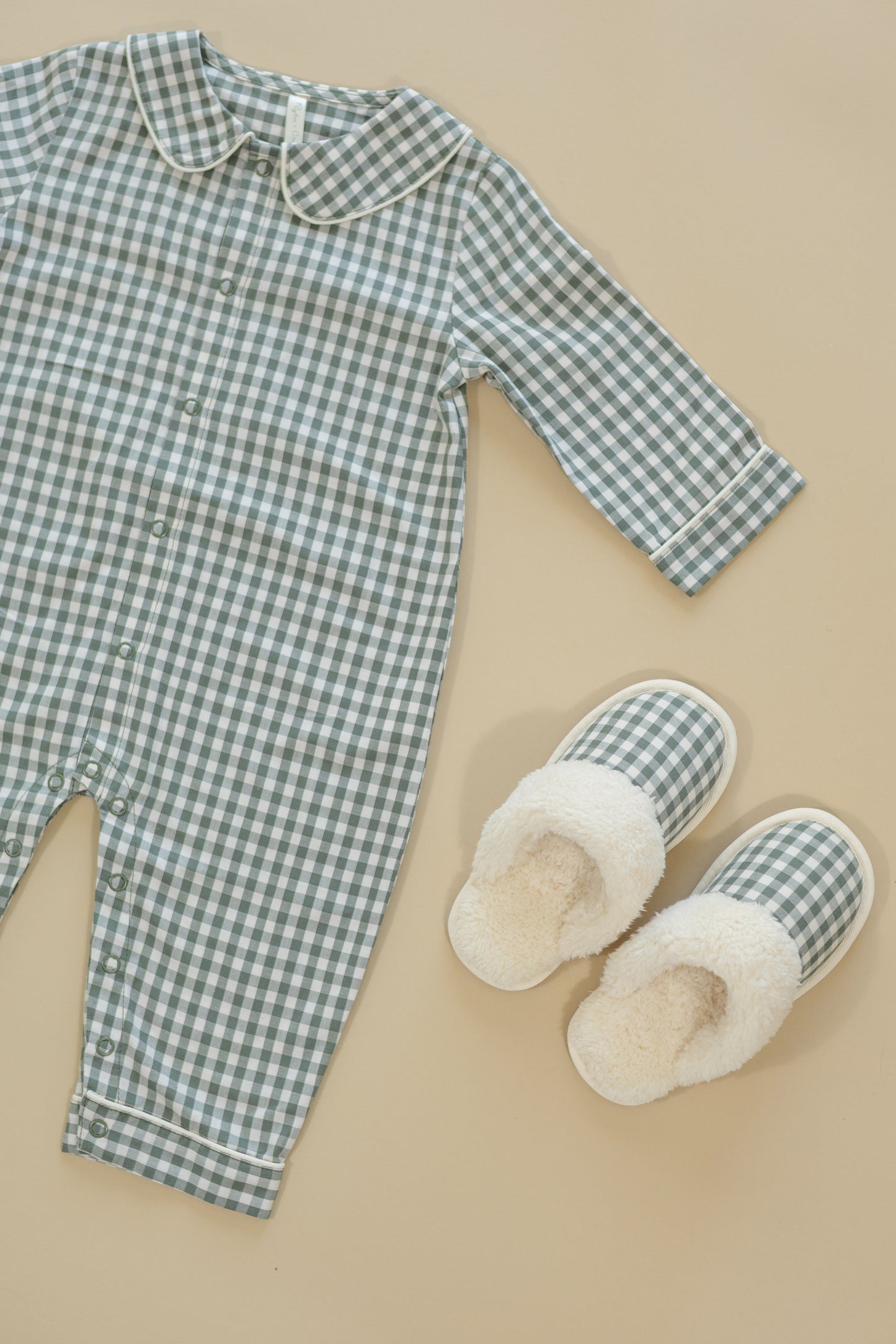 Slippers || Evergreen Gingham - Rylee + Cru | Kids Clothes | Trendy Baby Clothes | Modern Infant Outfits |
