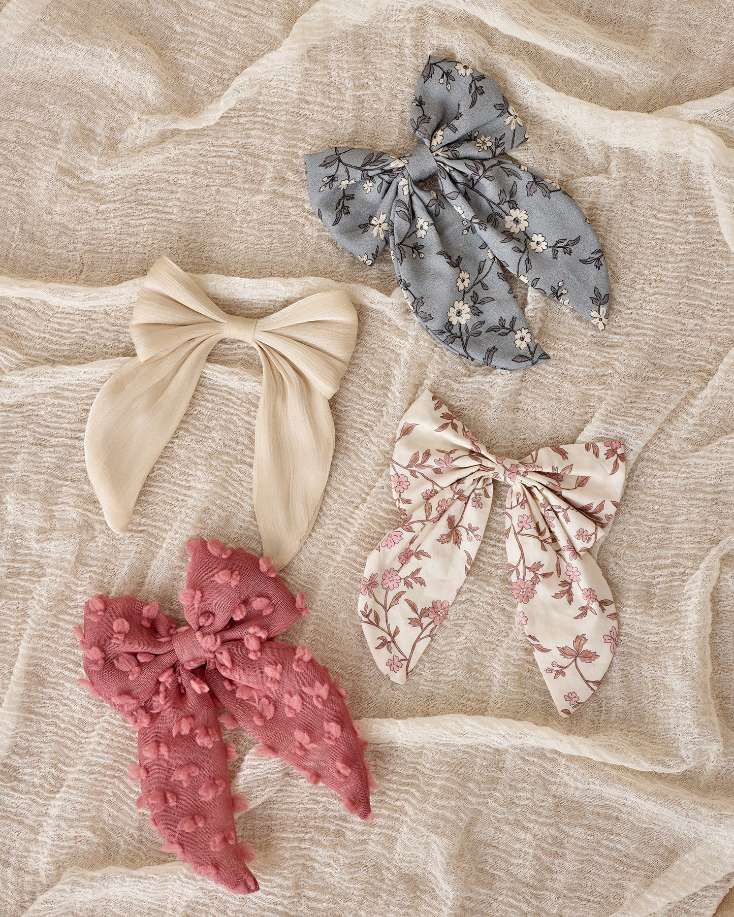 Everly Bow | French Blue Floral - Rylee + Cru | Kids Clothes | Trendy Baby Clothes | Modern Infant Outfits |