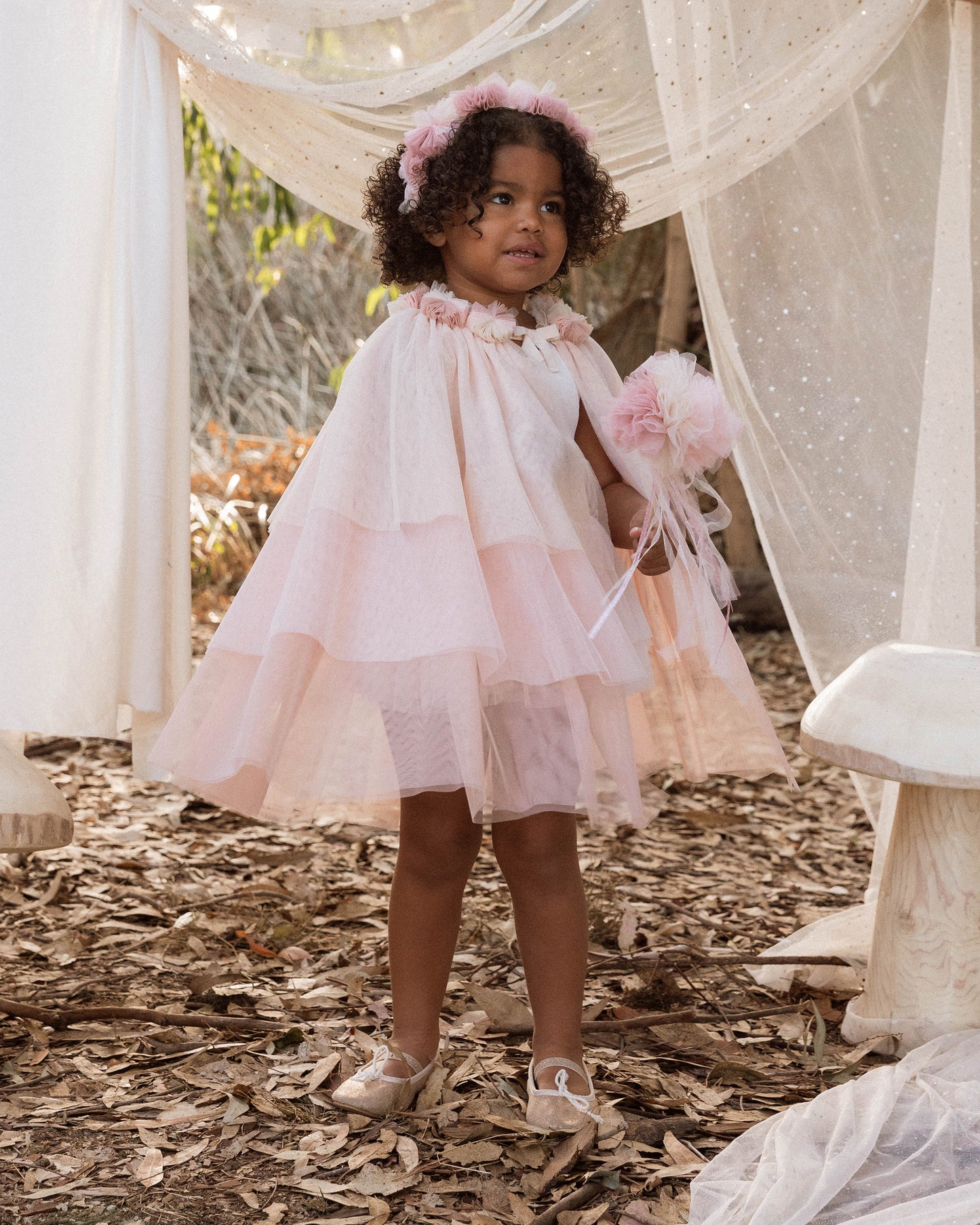 Pom Pom Crown + Wand | Pink Ombre - Rylee + Cru | Kids Clothes | Trendy Baby Clothes | Modern Infant Outfits |