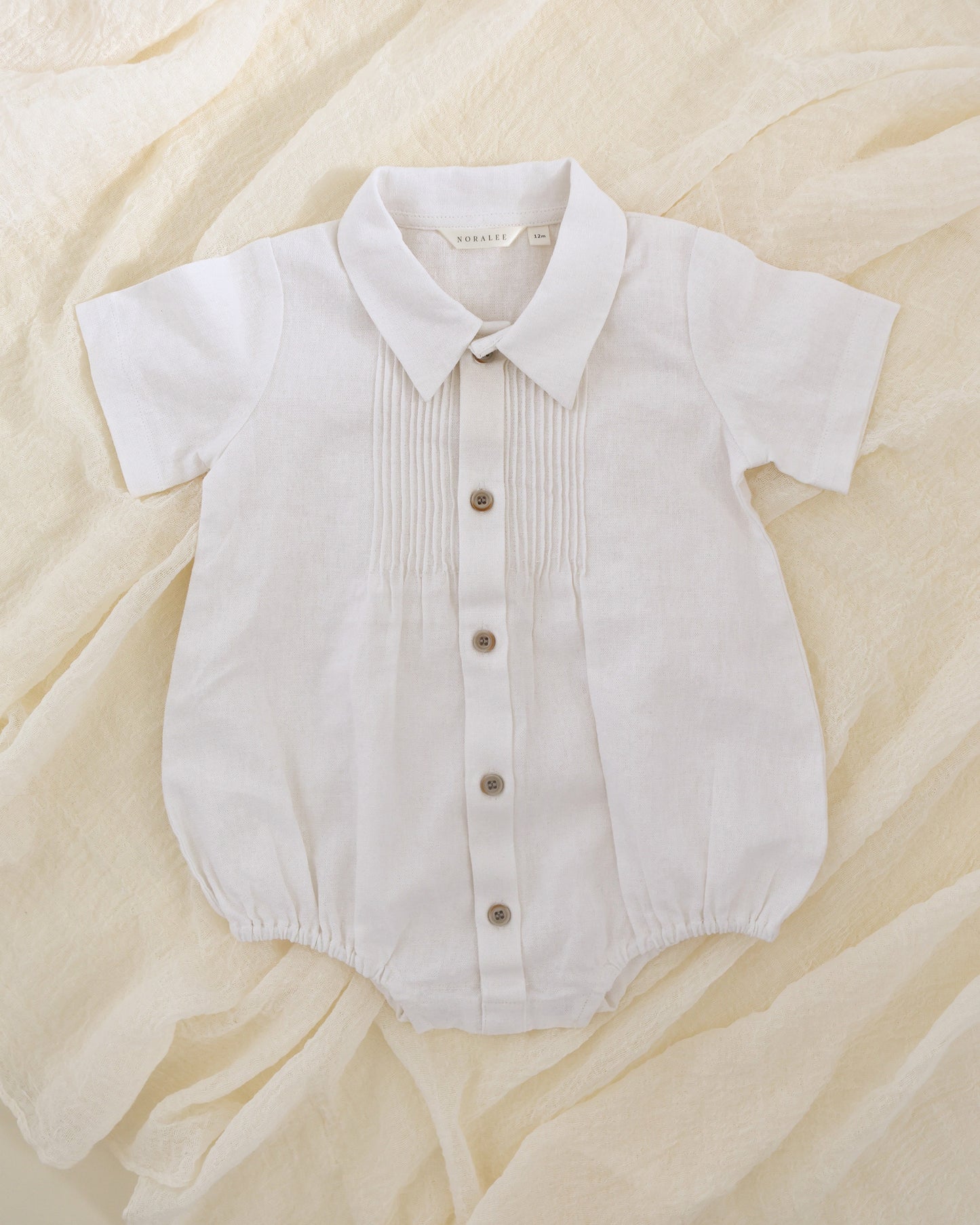 Henry Romper | White - Rylee + Cru | Kids Clothes | Trendy Baby Clothes | Modern Infant Outfits |