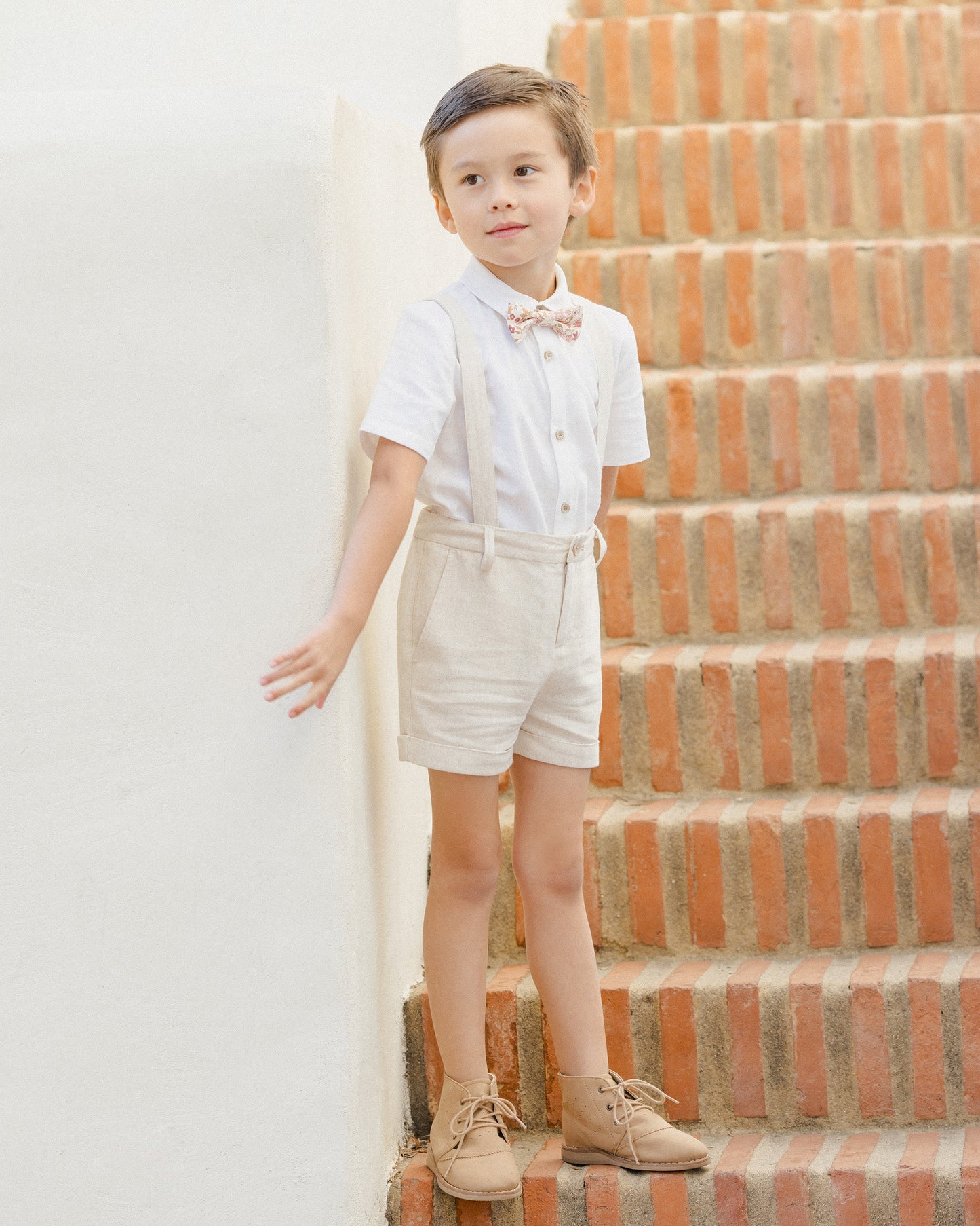 Suspender Short | Linen - Rylee + Cru | Kids Clothes | Trendy Baby Clothes | Modern Infant Outfits |