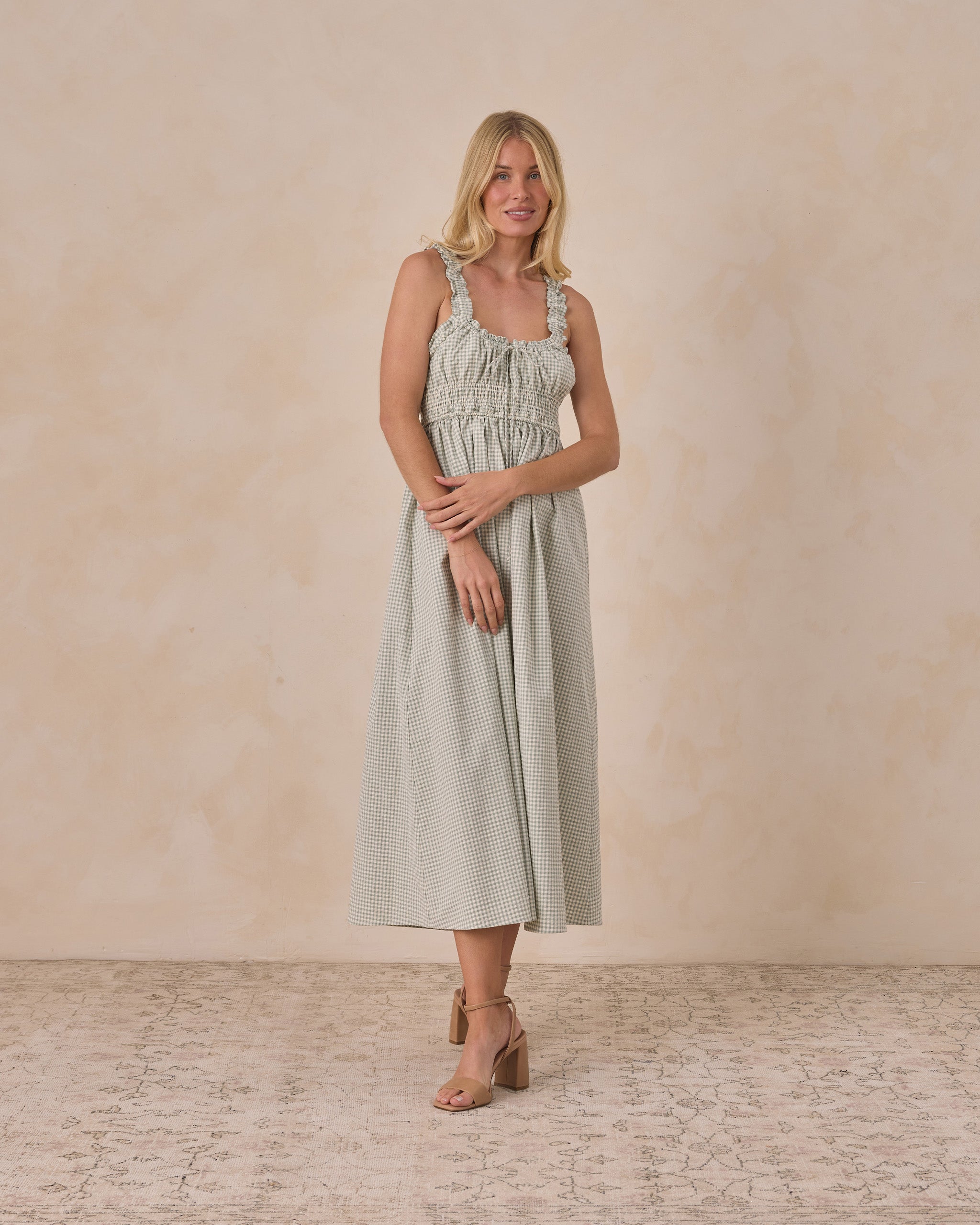 Women's Eucalyptus Check Jane Dress M Women's Eucalyptus Check Jane Dress M