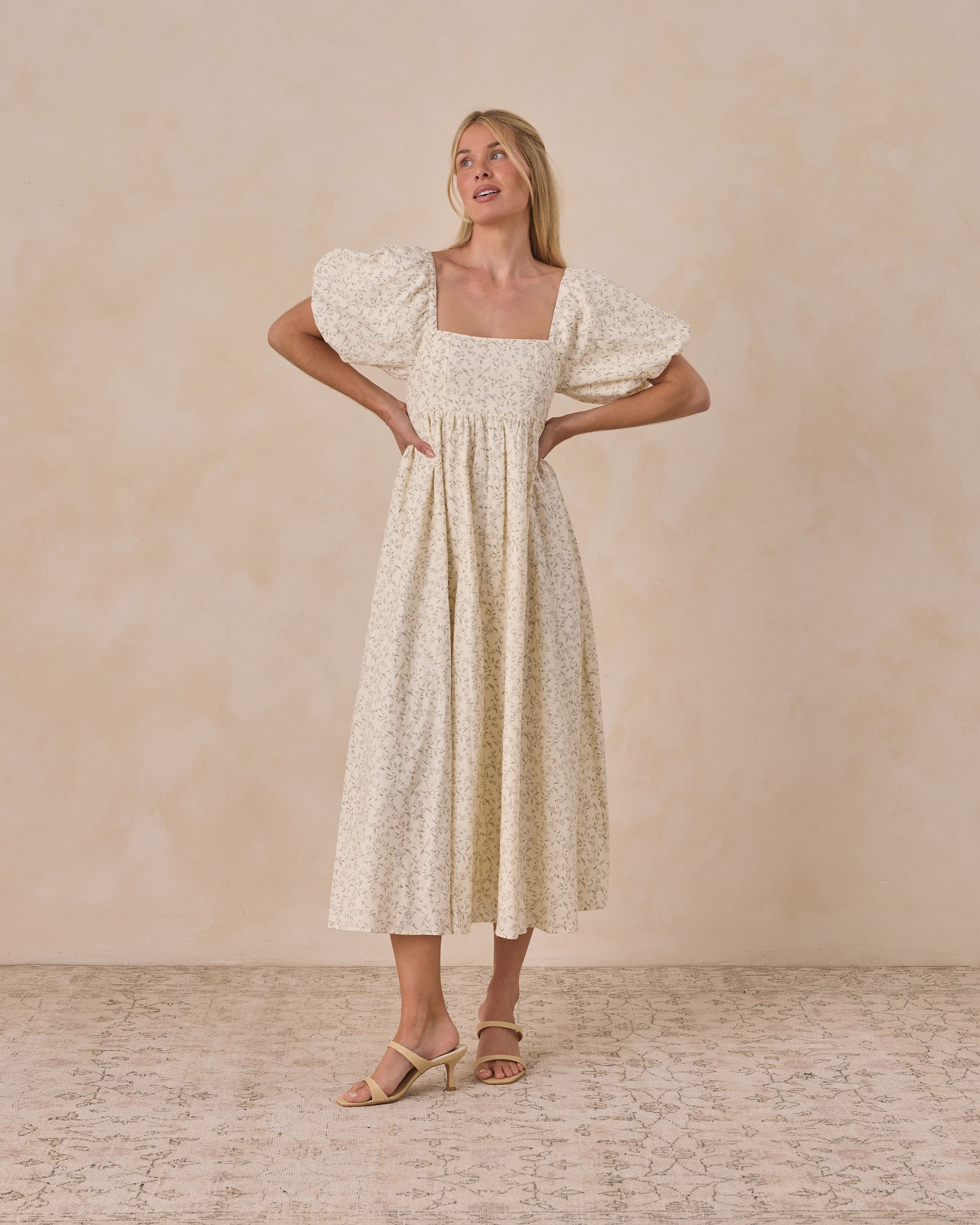 sachin and babi light blue dress Ivory Dipped Waist Milkmaid Mini Dress