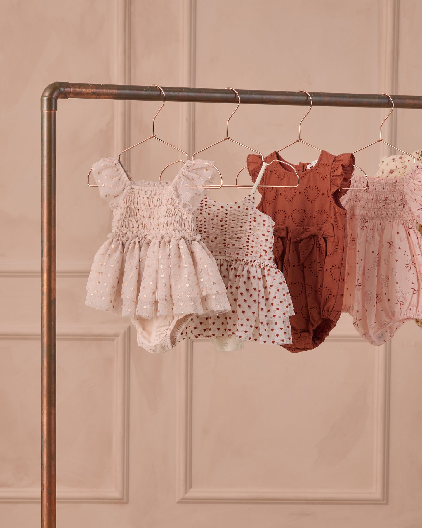 Valentina Tutu Rose Gold Hearts - Rylee + Cru | Kids Clothes | Trendy Baby Clothes | Modern Infant Outfits |