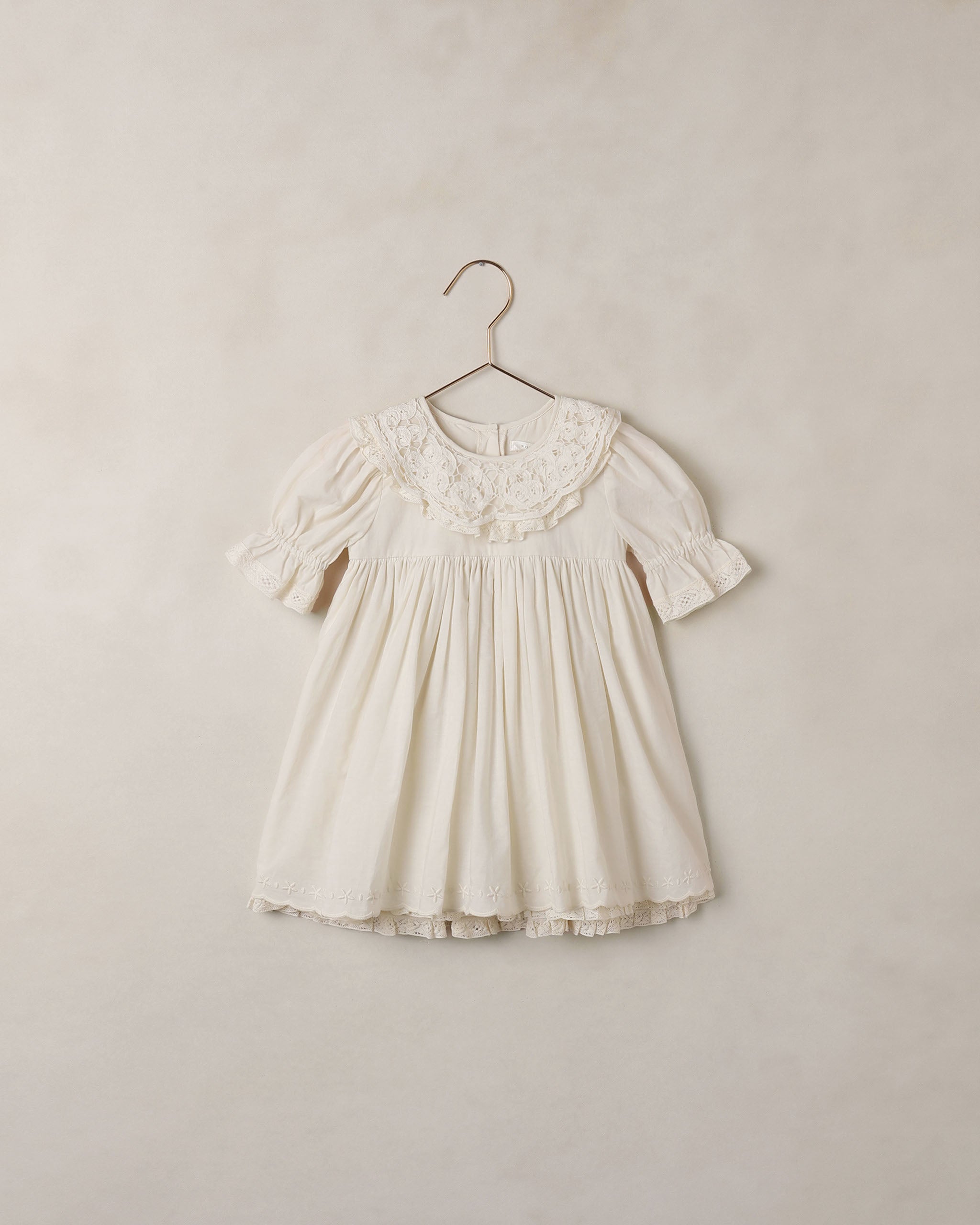 knee length dresses for ladies Ivory Floral & Lace Dress & Diaper Cover Set – Yo Baby Online main image 0