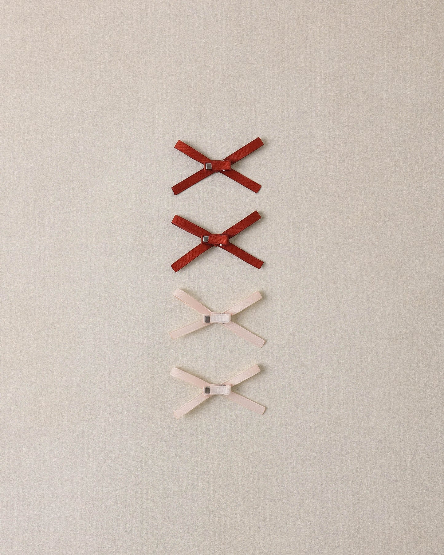 Mini Satin Ribbon Bows Blush, Red