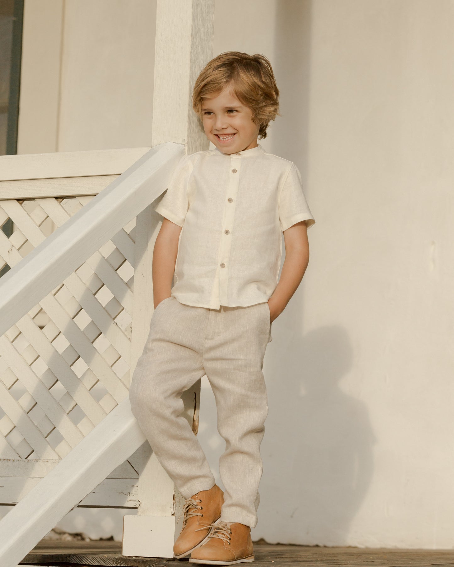 Archie Shirt | Ivory - Rylee + Cru | Kids Clothes | Trendy Baby Clothes | Modern Infant Outfits |