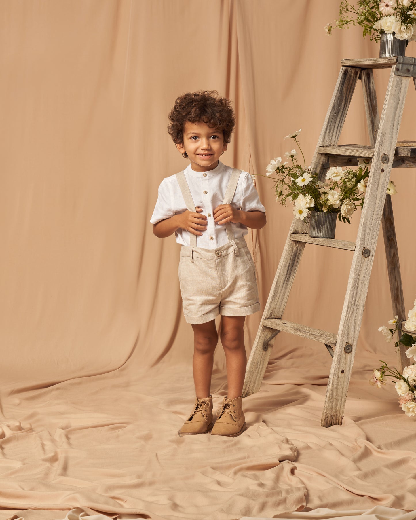 Archie Shirt | White - Rylee + Cru | Kids Clothes | Trendy Baby Clothes | Modern Infant Outfits |