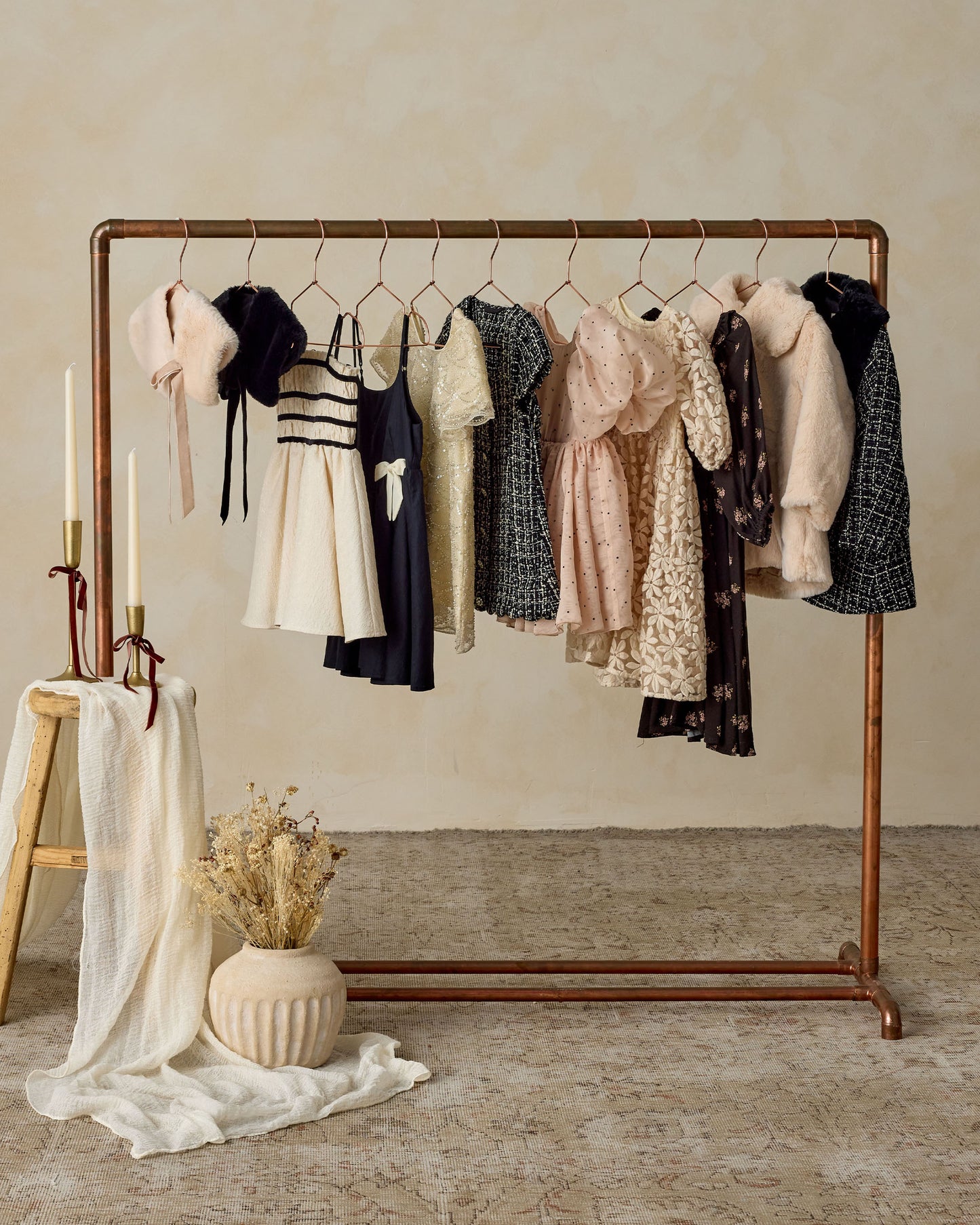 Annabelle Dress | Metallic Ivory - Rylee + Cru | Kids Clothes | Trendy Baby Clothes | Modern Infant Outfits |