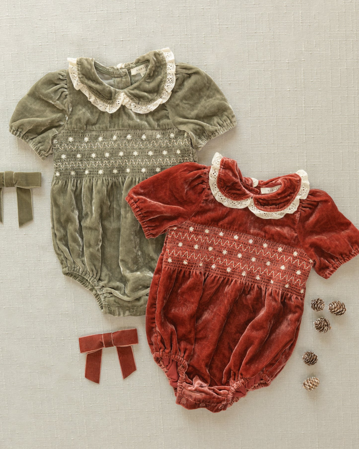 Velvet Bow | Pine - Rylee + Cru | Kids Clothes | Trendy Baby Clothes | Modern Infant Outfits |