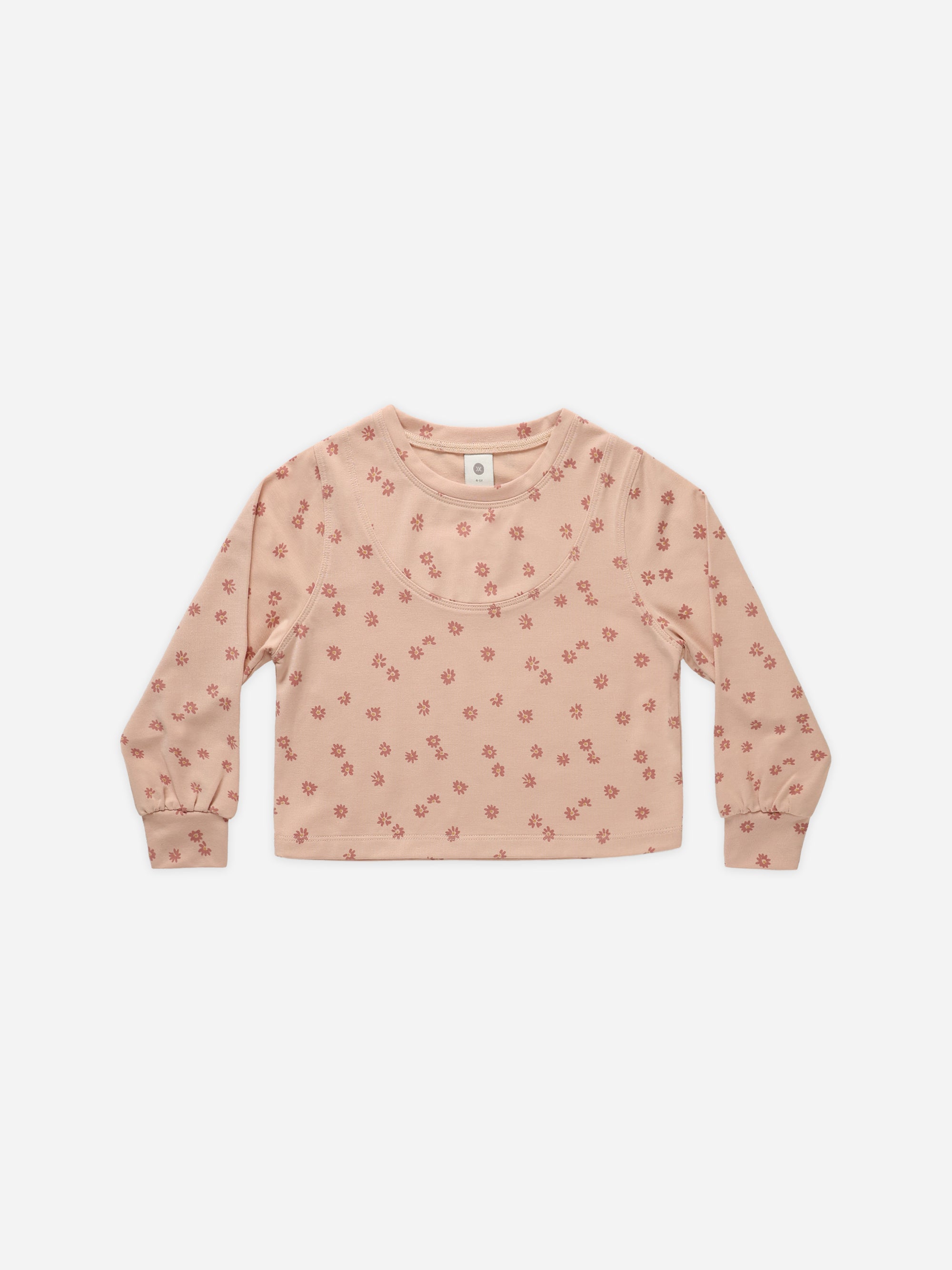 Scoop Long Sleeve || Pink Daisy - Rylee + Cru | Kids Clothes | Trendy Baby Clothes | Modern Infant Outfits |