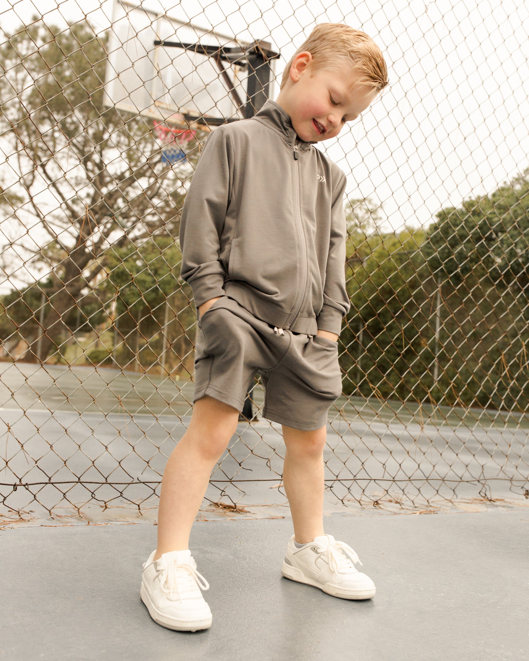 Technical Jacket || Grey - Rylee + Cru | Kids Clothes | Trendy Baby Clothes | Modern Infant Outfits |