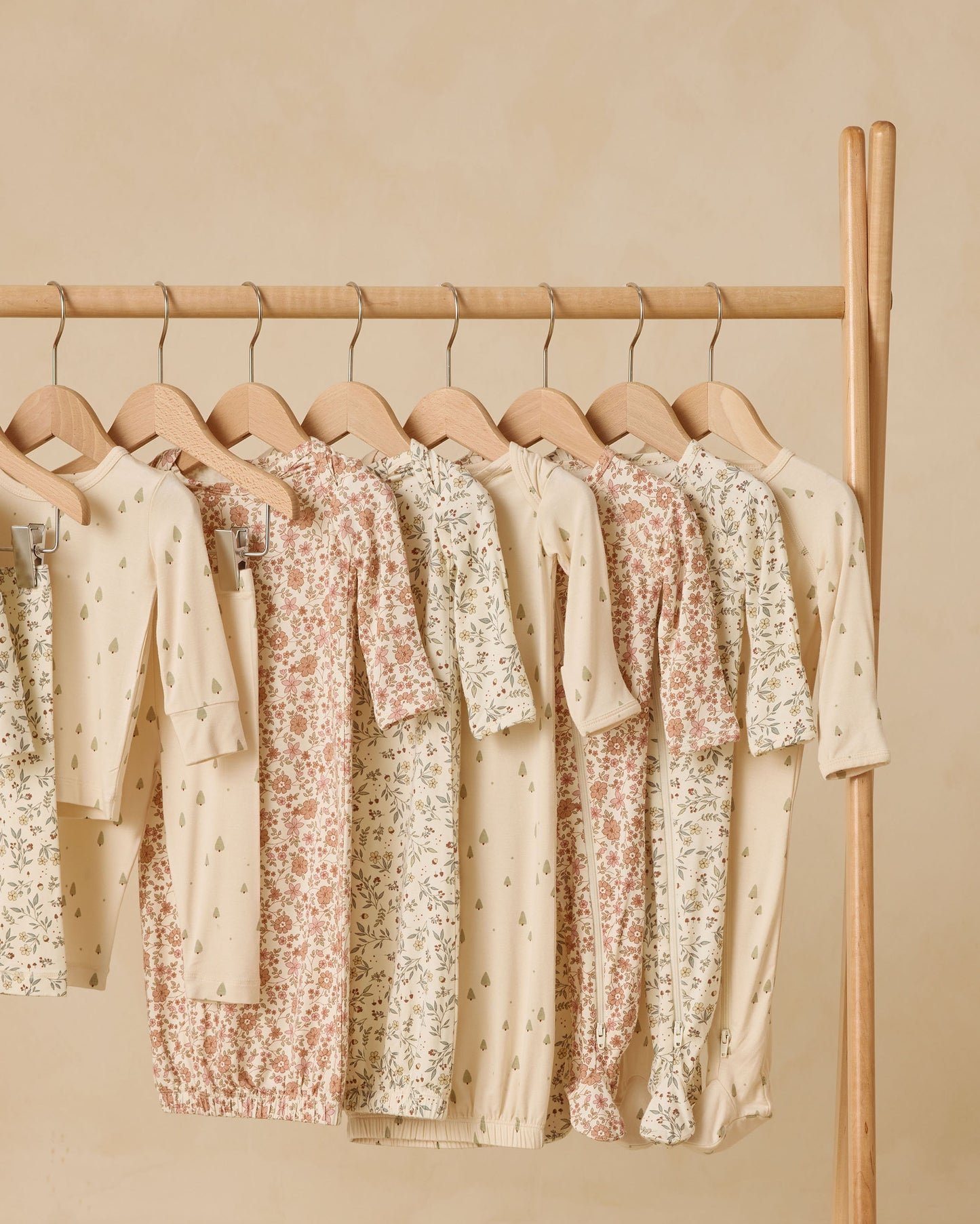 Bamboo Baby Gown + Hat Set || Bloom - Rylee + Cru | Kids Clothes | Trendy Baby Clothes | Modern Infant Outfits |