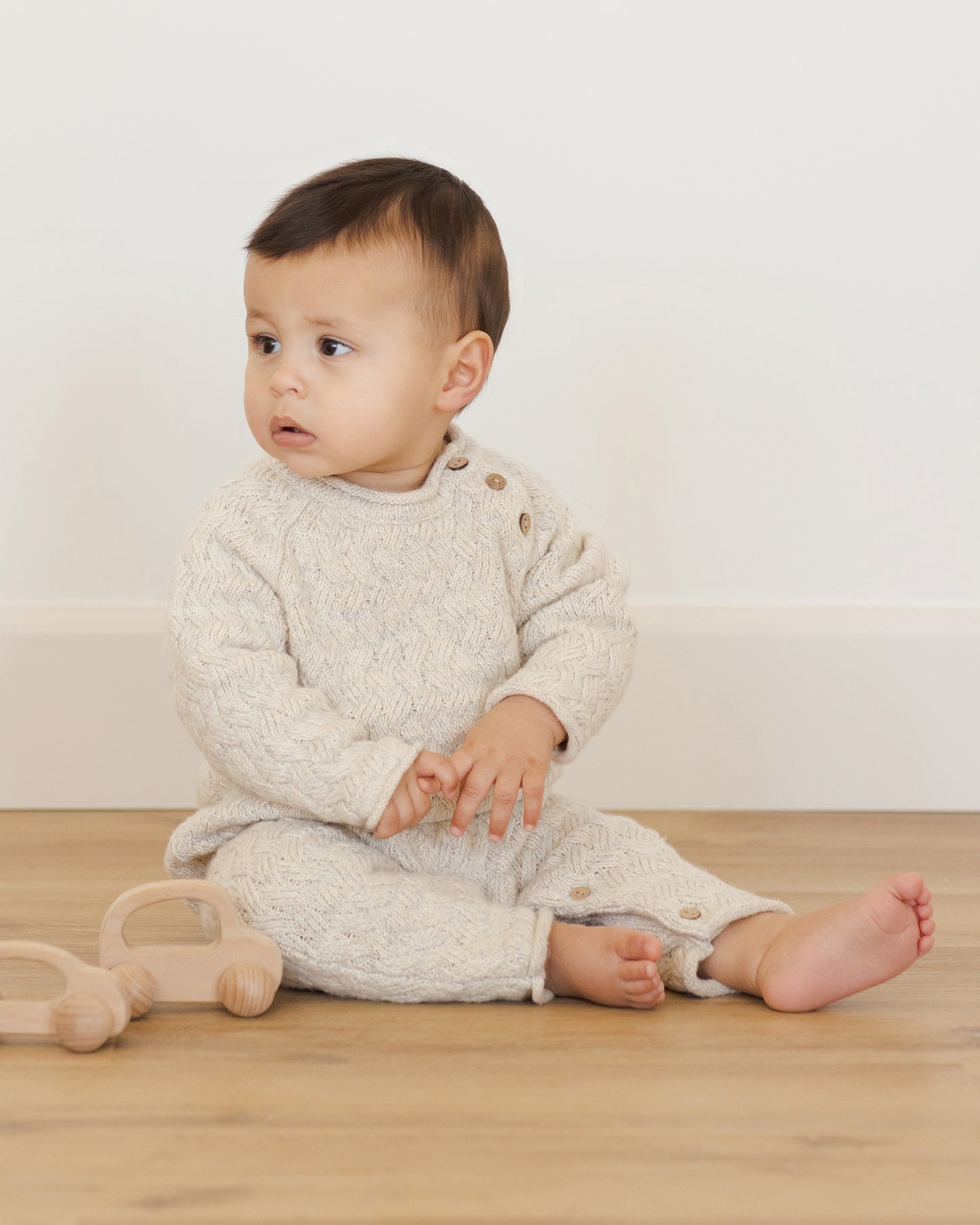 Cozy Heather Knit Jumpsuit || Blue - Rylee + Cru | Kids Clothes | Trendy Baby Clothes | Modern Infant Outfits |