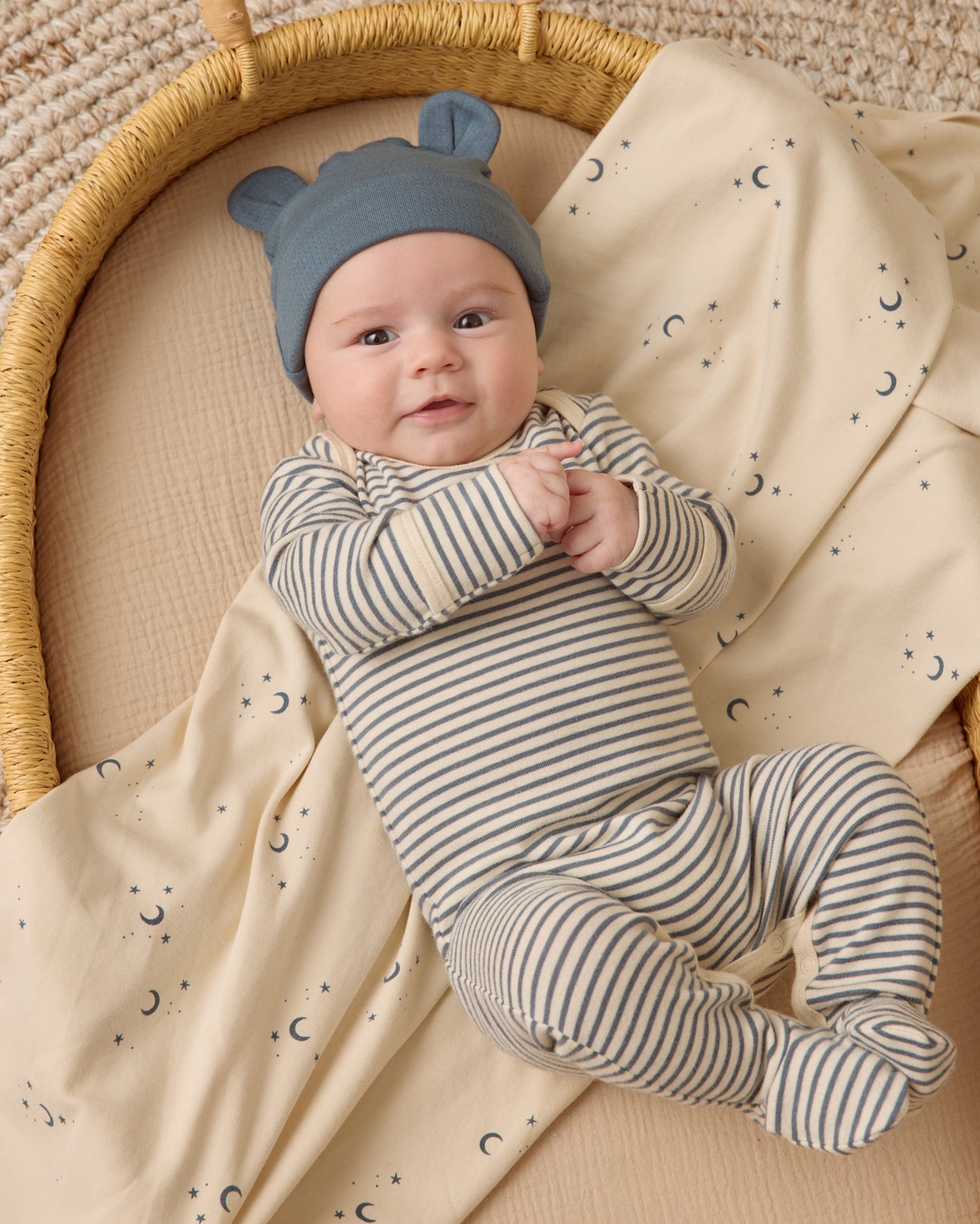 Baby Bear Beanie || Ocean - Rylee + Cru | Kids Clothes | Trendy Baby Clothes | Modern Infant Outfits |