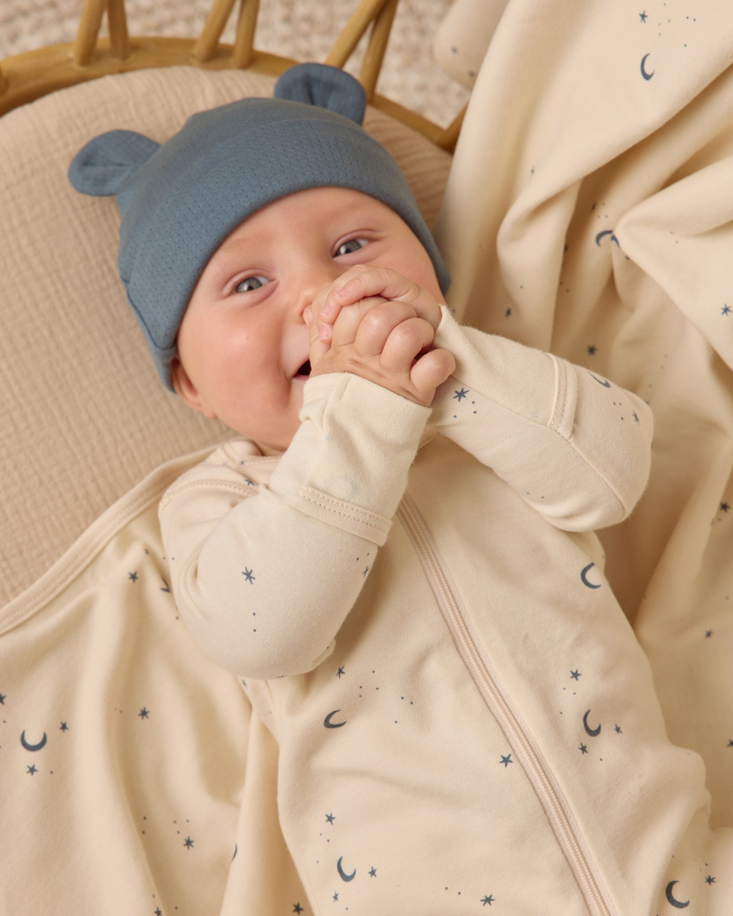 Zip Long Sleeve Sleeper Footie || Moons - Rylee + Cru | Kids Clothes | Trendy Baby Clothes | Modern Infant Outfits |