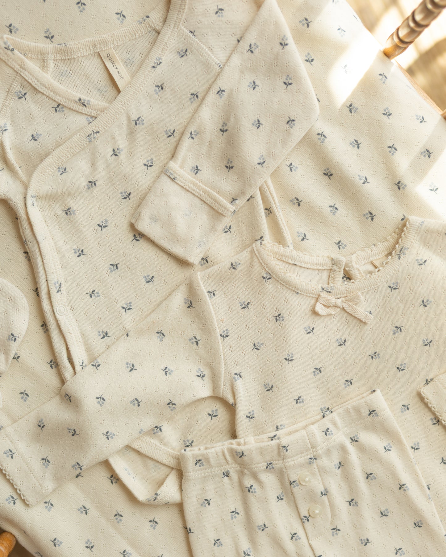 Pointelle Baby Blanket || Blue Ditsy - Rylee + Cru | Kids Clothes | Trendy Baby Clothes | Modern Infant Outfits |