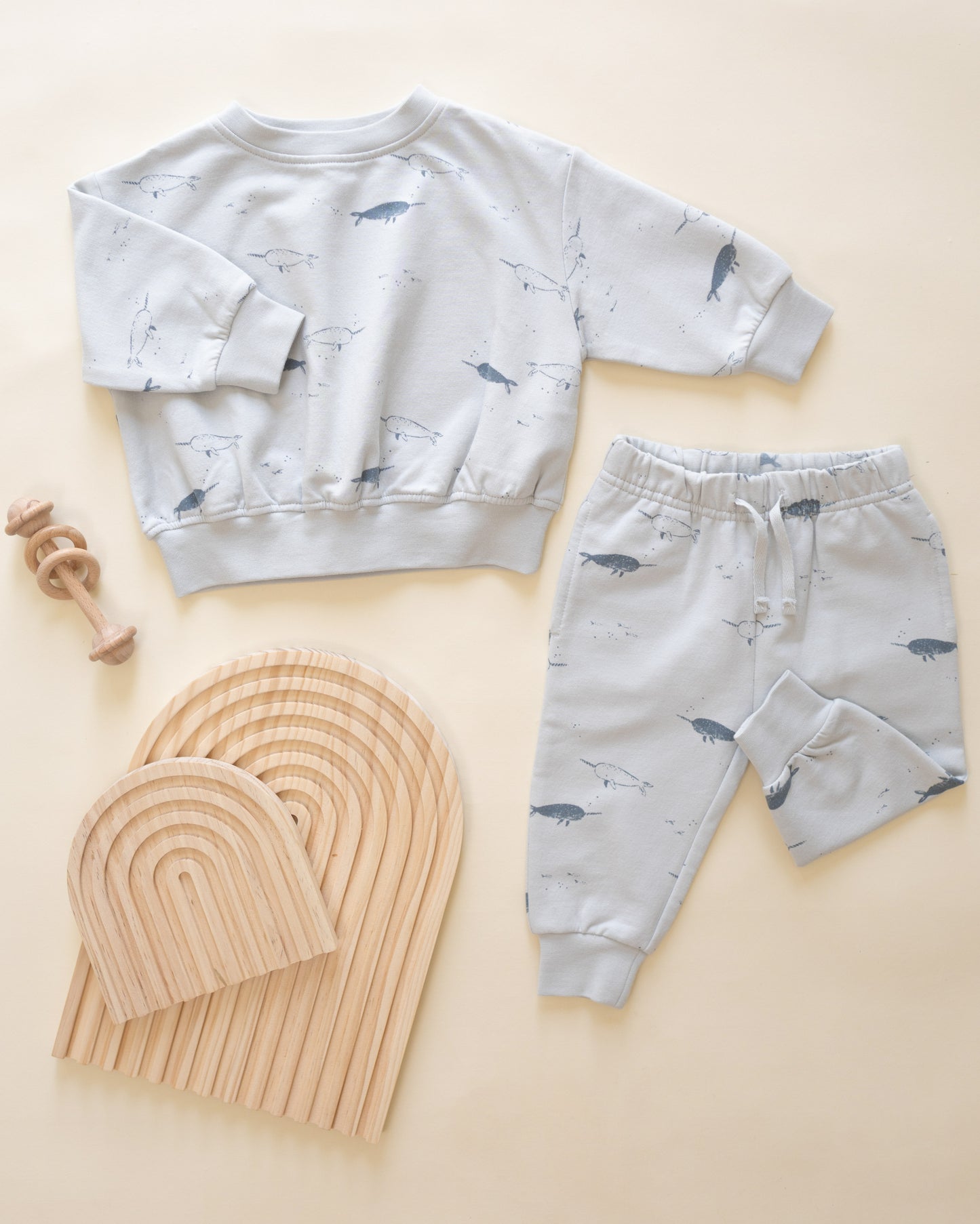 Relaxed Fleece Sweatpant || Narwhals - Rylee + Cru | Kids Clothes | Trendy Baby Clothes | Modern Infant Outfits |