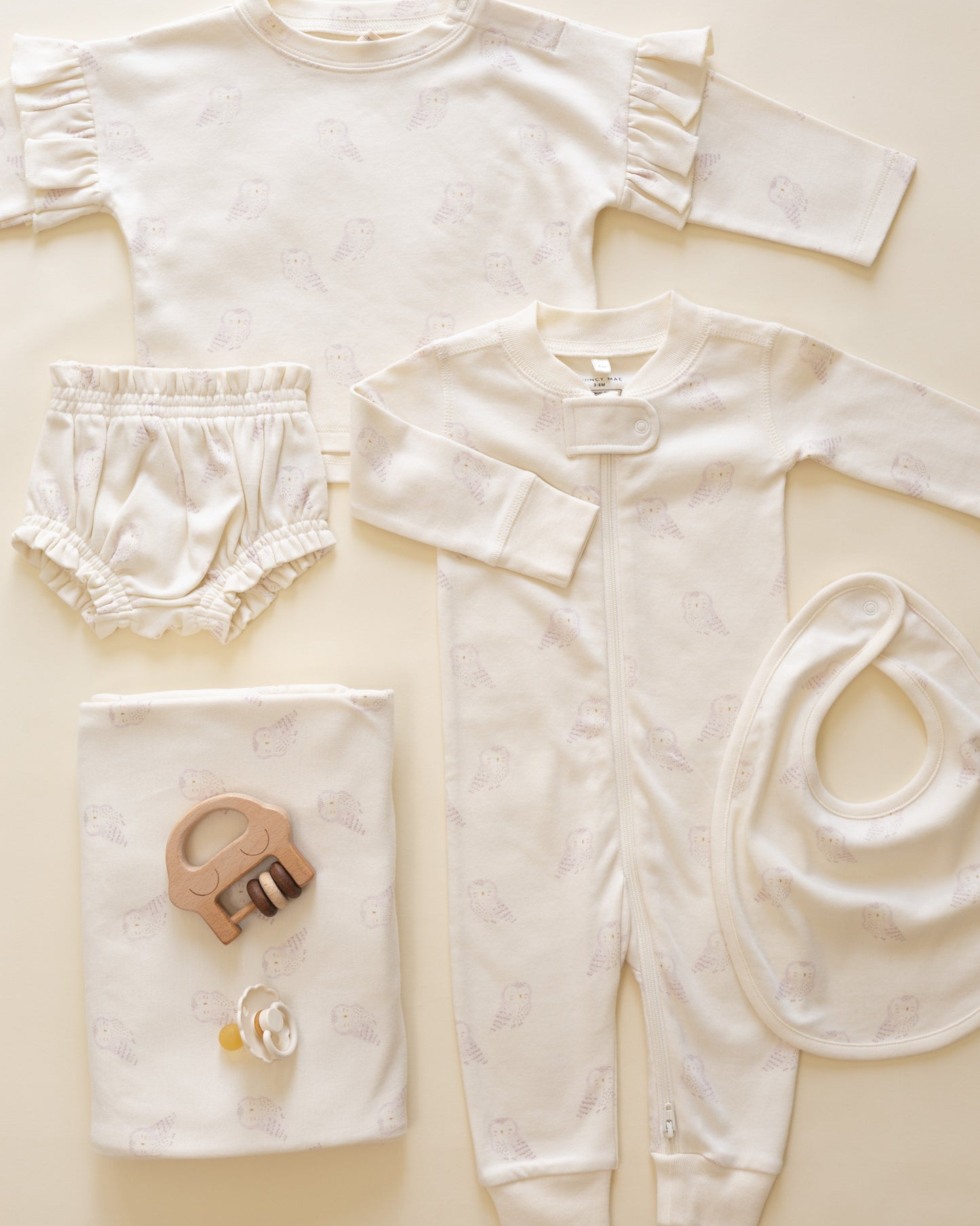 Jersey Snap Bib, 2 Pack || Garden, Snow Owls - Rylee + Cru | Kids Clothes | Trendy Baby Clothes | Modern Infant Outfits |