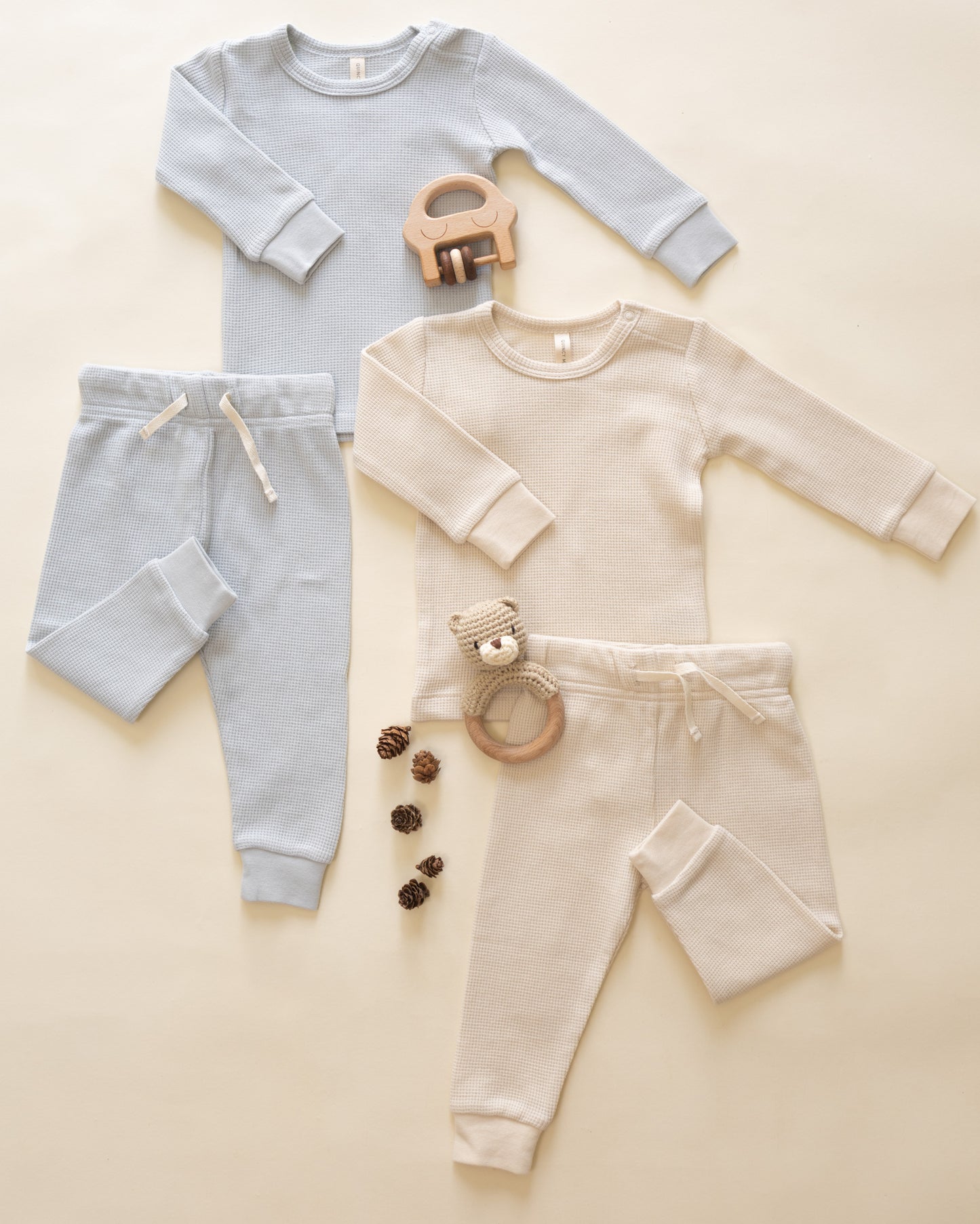 Waffle Top + Pant Set || Ice Blue - Rylee + Cru | Kids Clothes | Trendy Baby Clothes | Modern Infant Outfits |