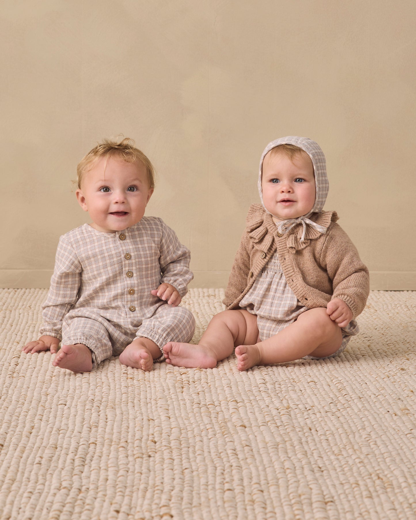 Eden Romper Blue Gingham - Rylee + Cru | Kids Clothes | Trendy Baby Clothes | Modern Infant Outfits |