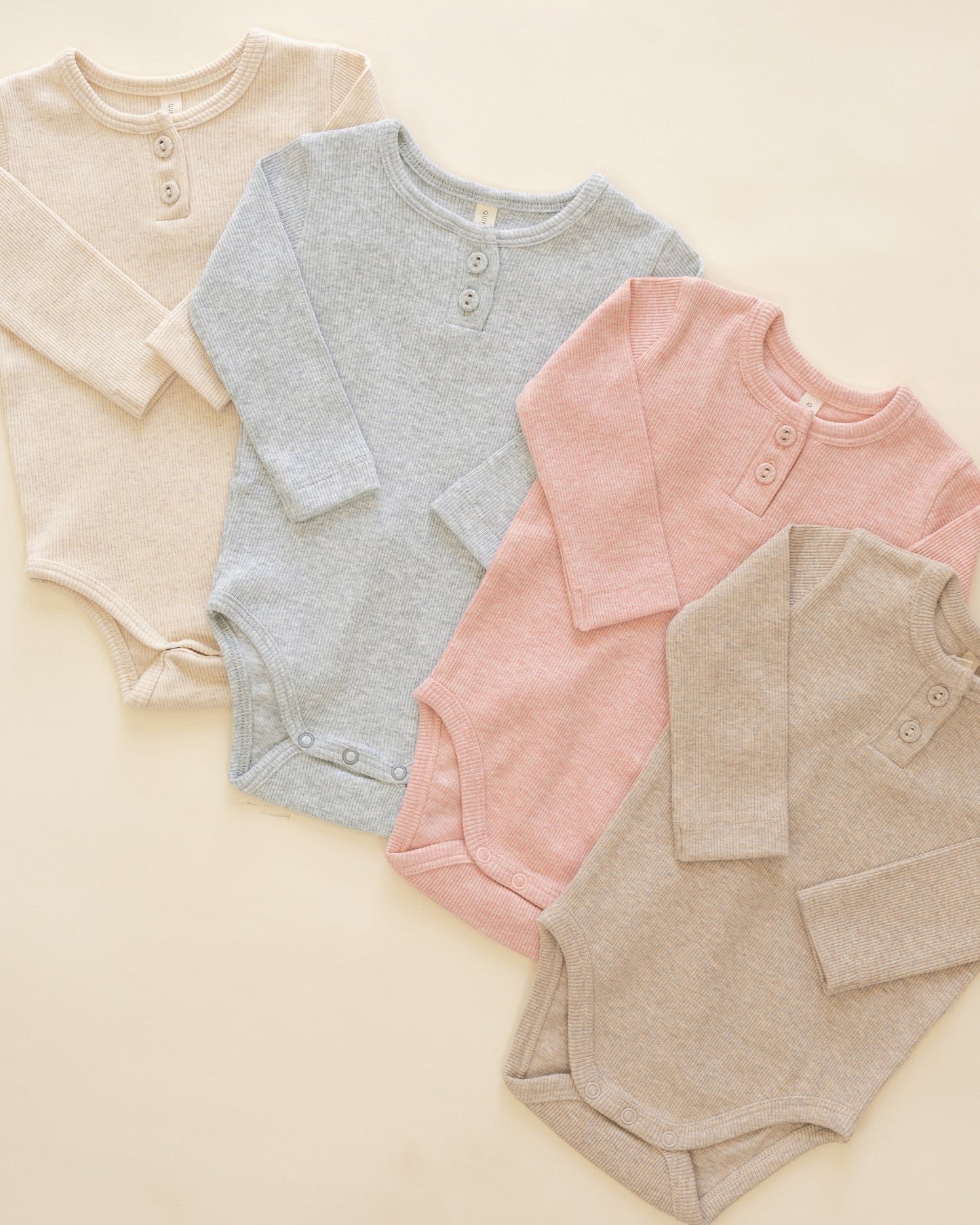 Ribbed Long Sleeve Onesie || Taupe - Rylee + Cru | Kids Clothes | Trendy Baby Clothes | Modern Infant Outfits |