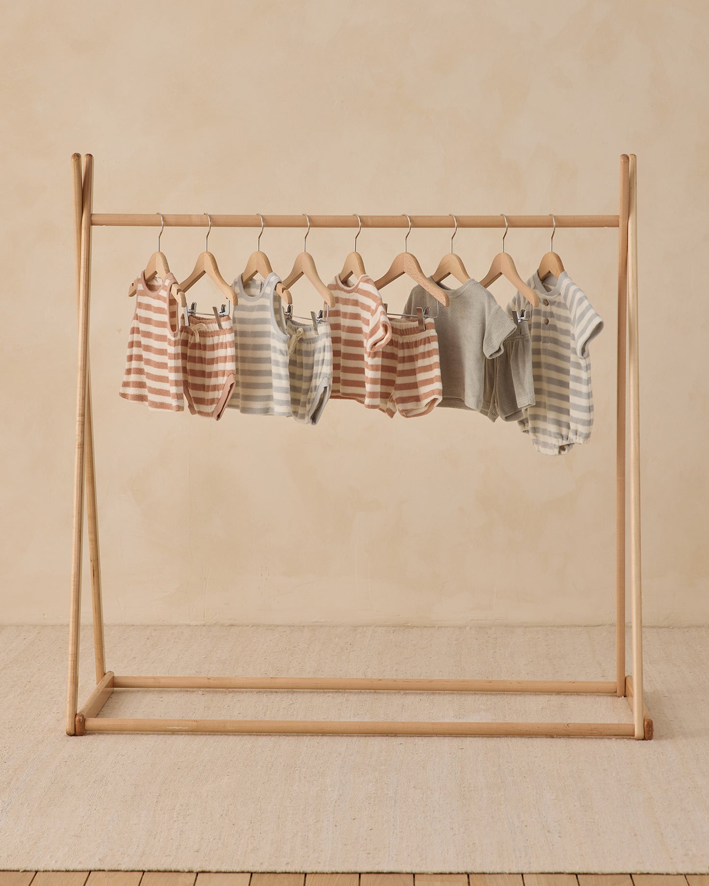Terry Tank + Short Set Latte Stripe - Rylee + Cru | Kids Clothes | Trendy Baby Clothes | Modern Infant Outfits |