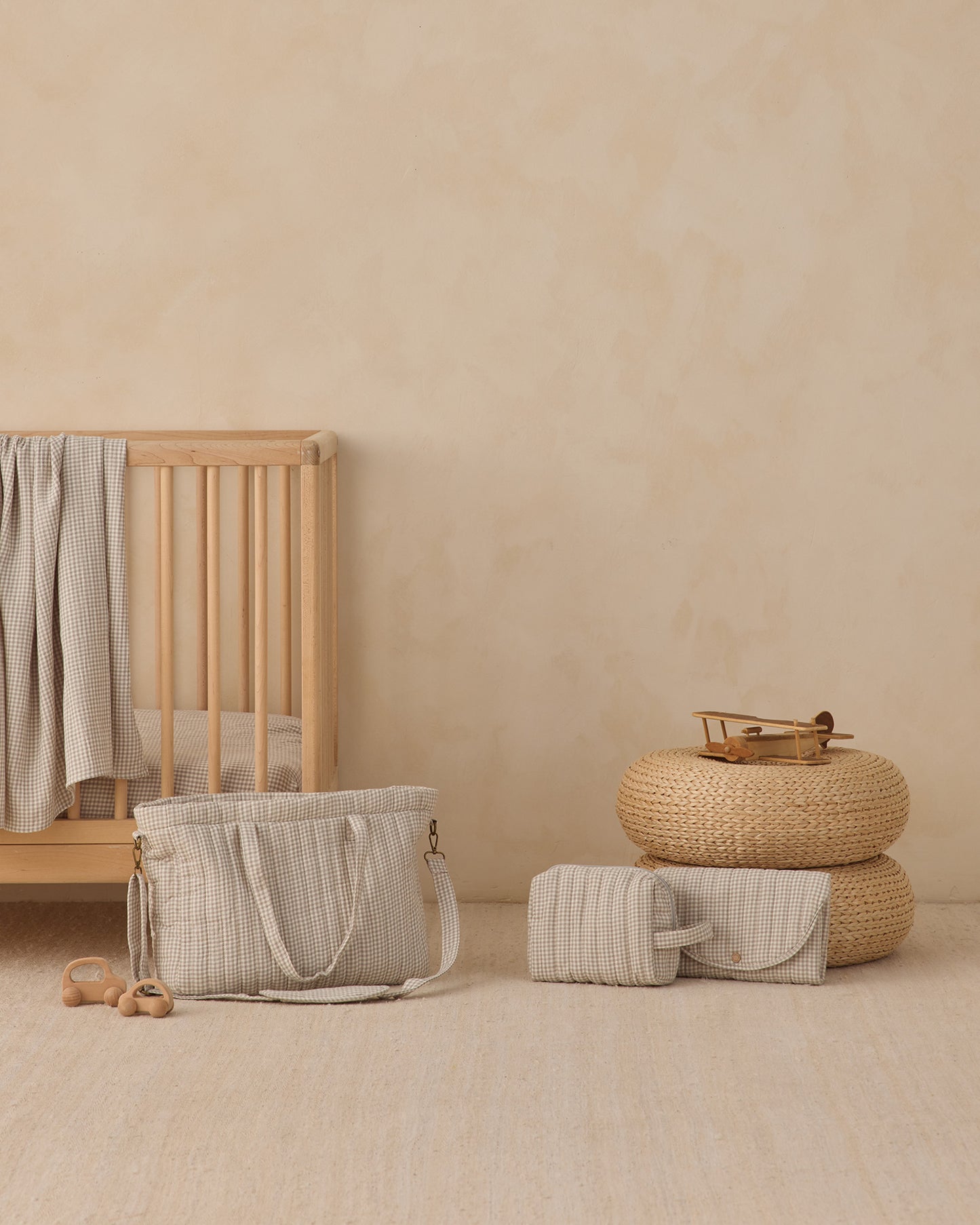 Toiletry Bag Sage Gingham - Rylee + Cru | Kids Clothes | Trendy Baby Clothes | Modern Infant Outfits |