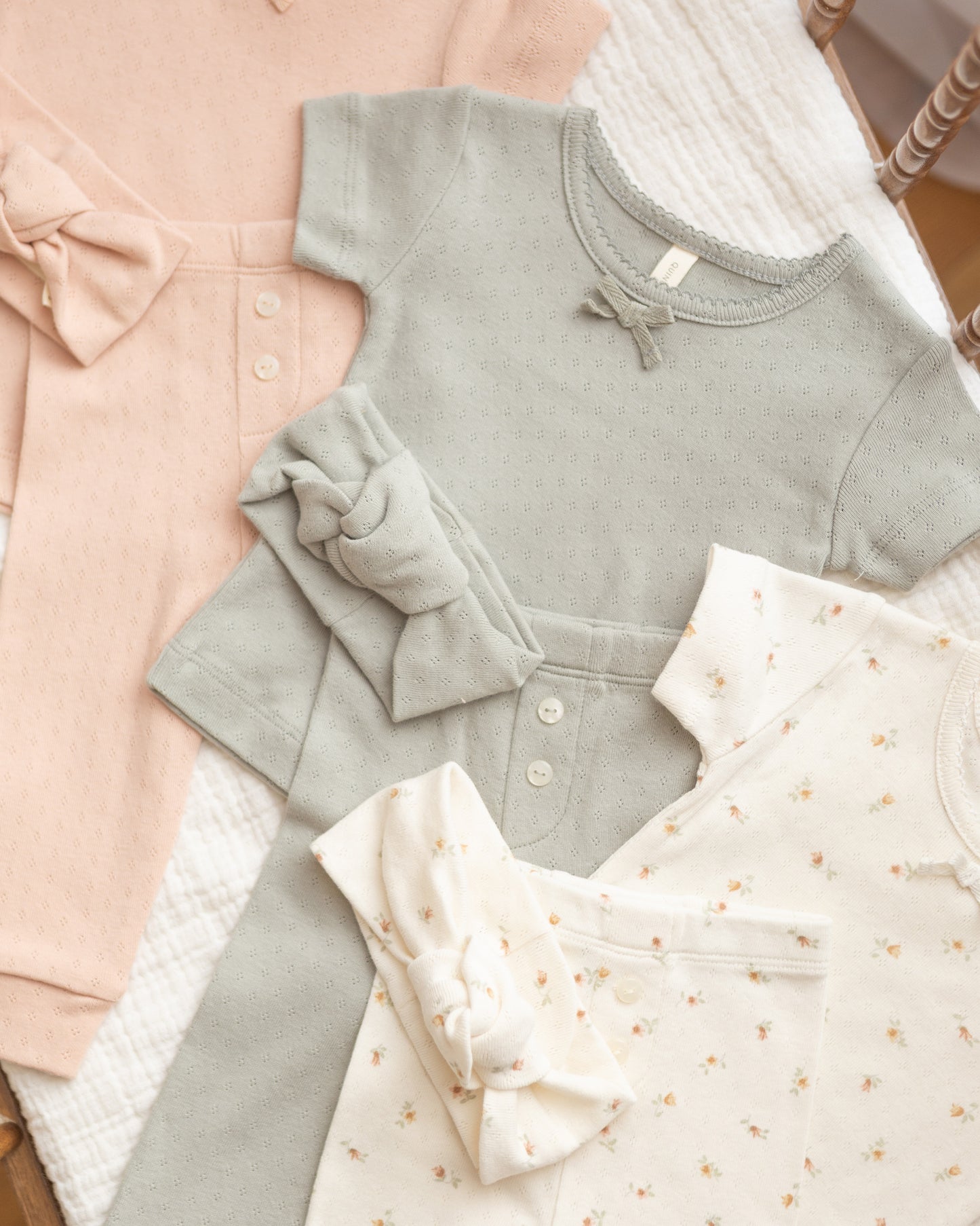 Pointelle Knotted Headband Sage - Rylee + Cru | Kids Clothes | Trendy Baby Clothes | Modern Infant Outfits |