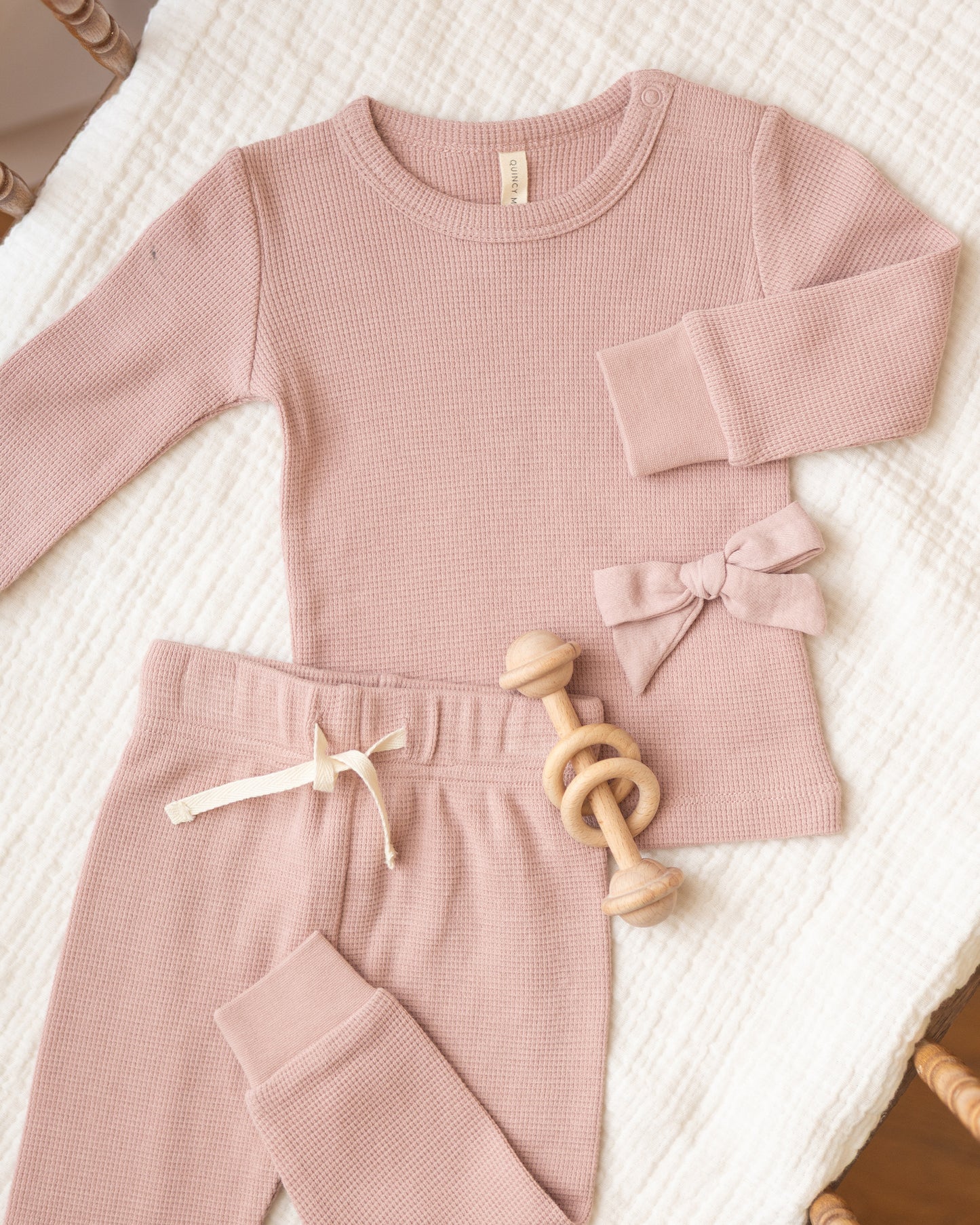 Bow W. Clip, Set Of 3 Natural, Mauve, Sage - Rylee + Cru | Kids Clothes | Trendy Baby Clothes | Modern Infant Outfits |