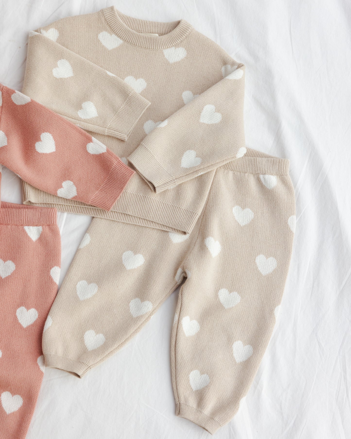 Heart Knit Pants Oat