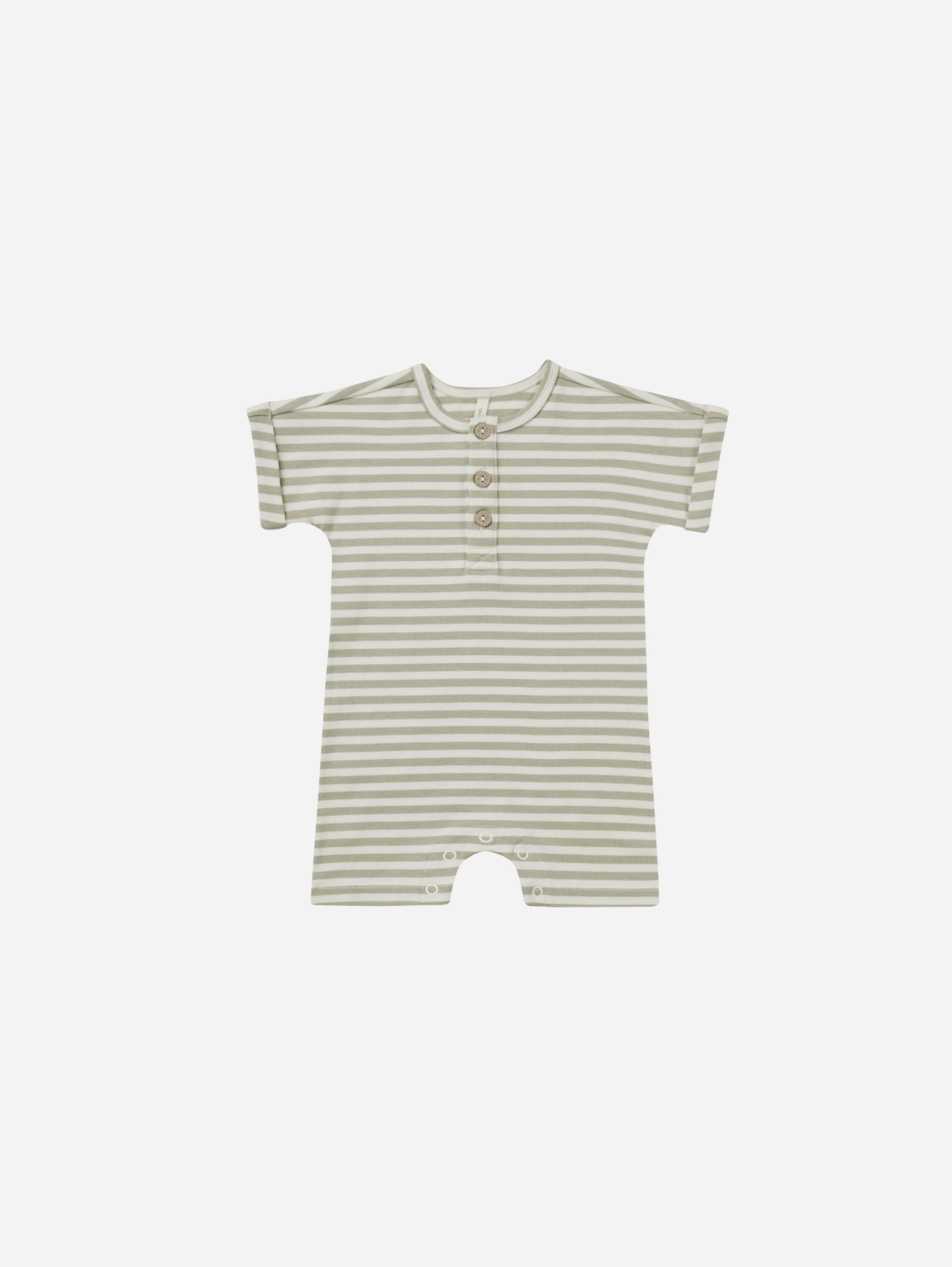 Short Sleeve One-Piece || Sage Stripe