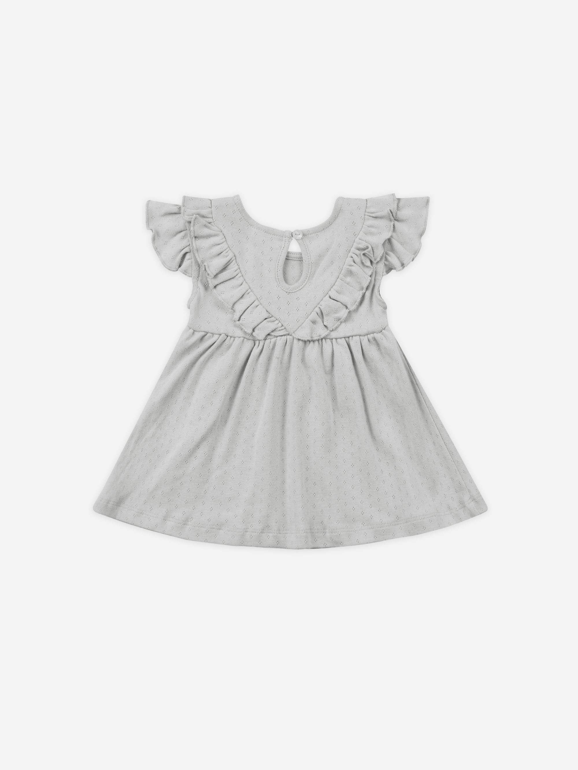 Sleeveless Ruffle V Dress || Cloud - Rylee + Cru | Kids Clothes | Trendy Baby Clothes | Modern Infant Outfits |