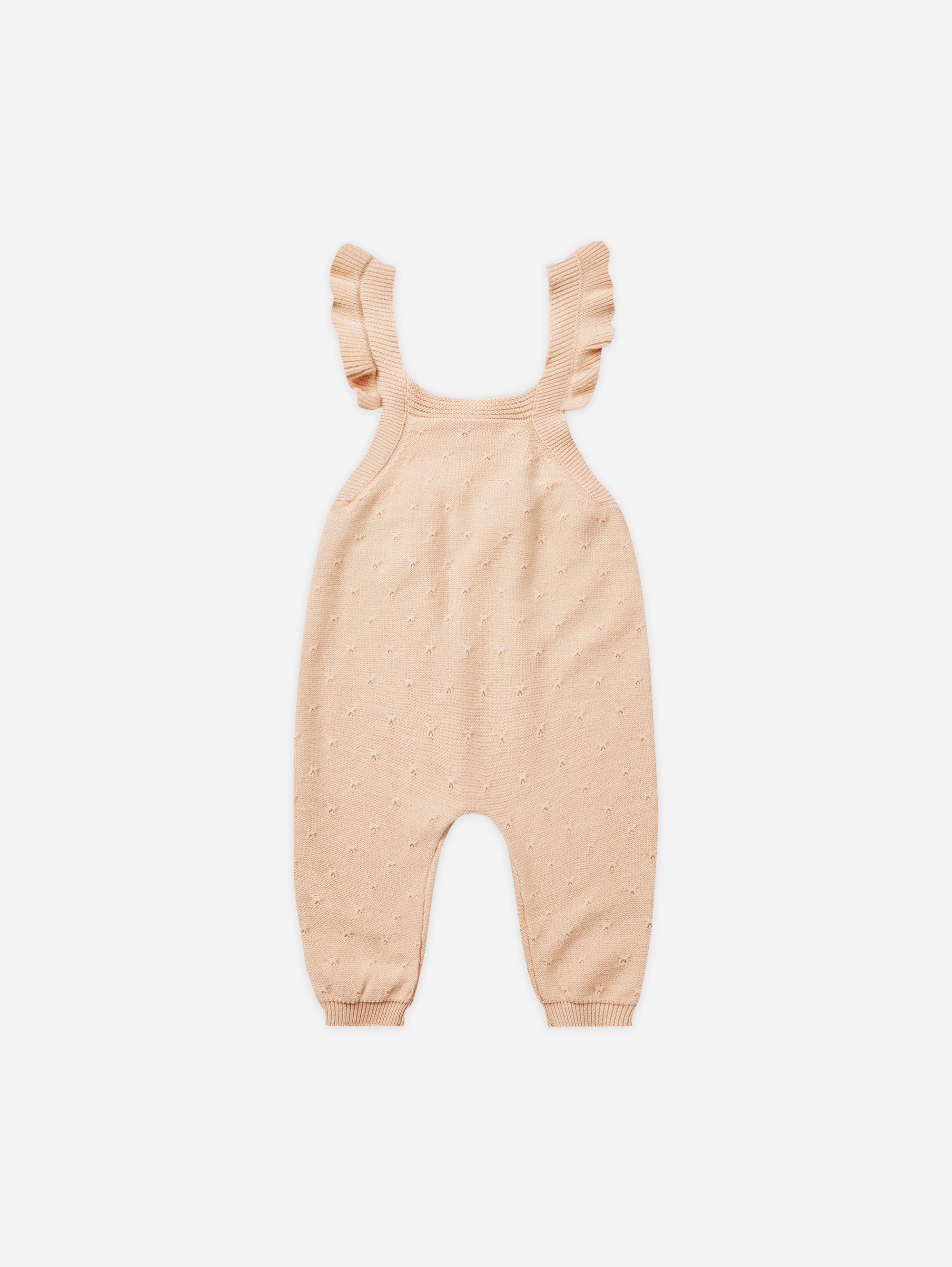 Pointelle Knit Overalls || Shell - Rylee + Cru | Kids Clothes | Trendy Baby Clothes | Modern Infant Outfits |