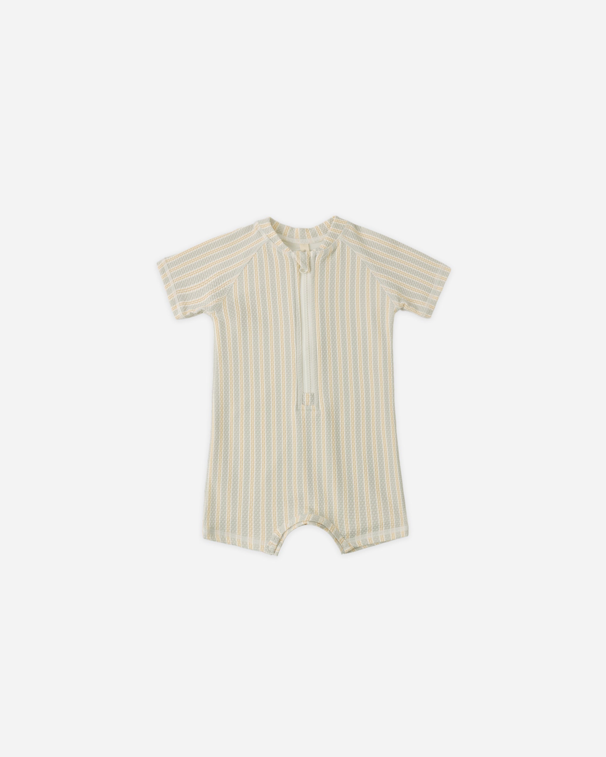 Zip Rashguard One-Piece Blue + Butterscotch Stripe – Quincy Mae