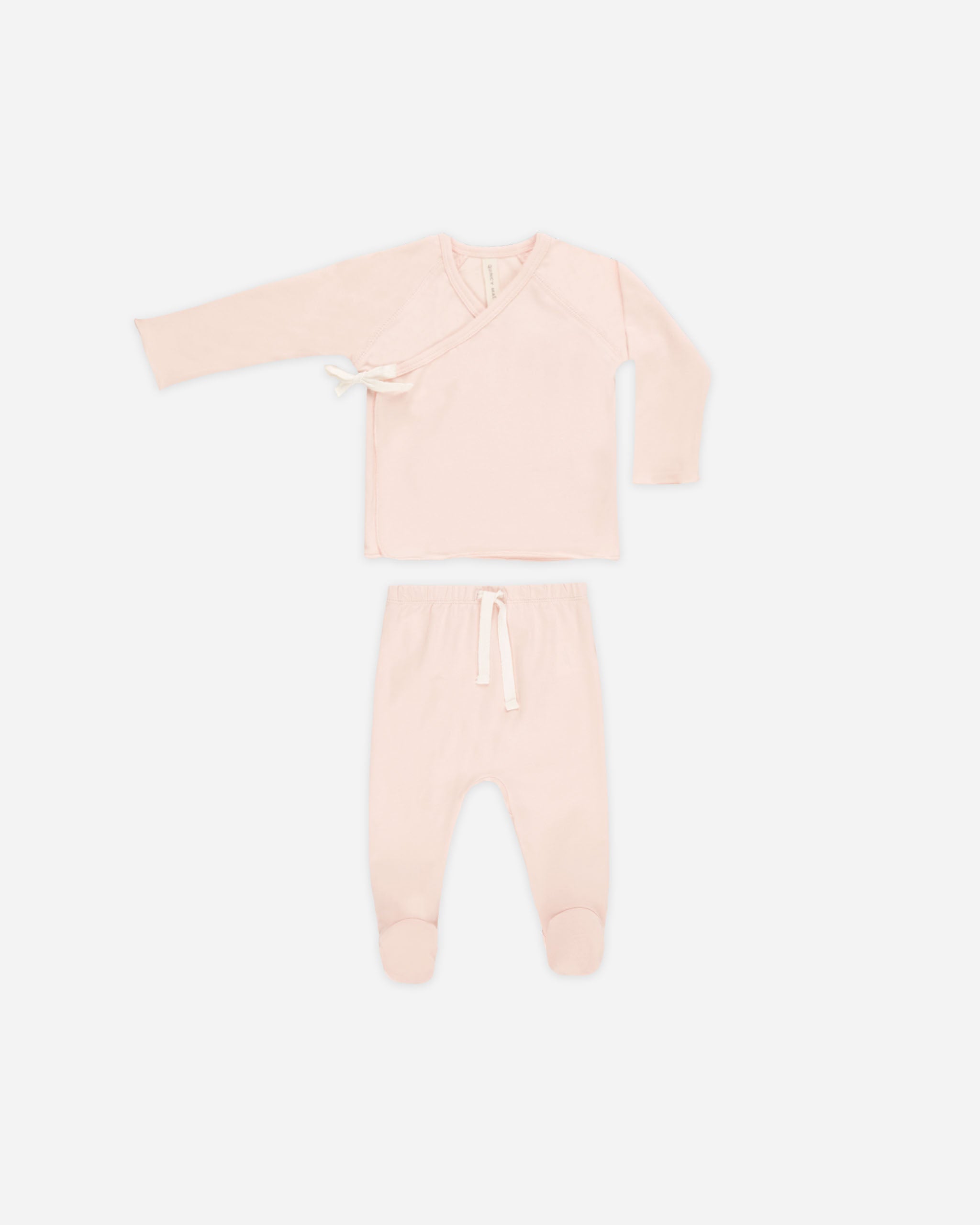 トップス Baby pants set up Wrap Top + Footed Pant Set Petal – Quincy Mae
