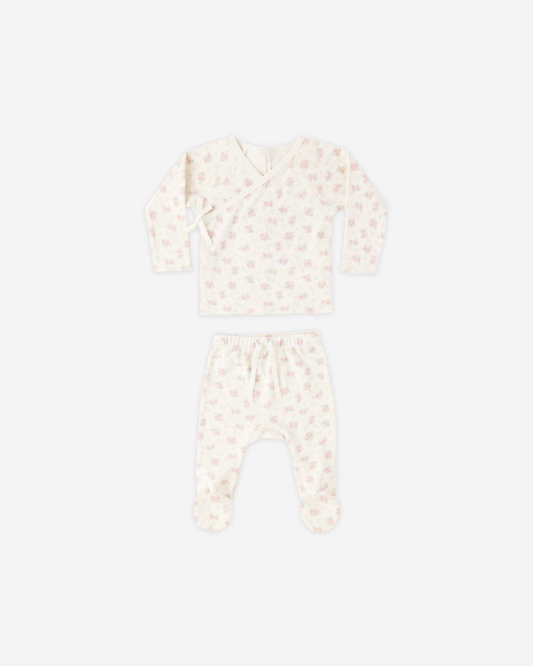 Wrap Top + Footed Pant Set Flower Field – Quincy Mae
