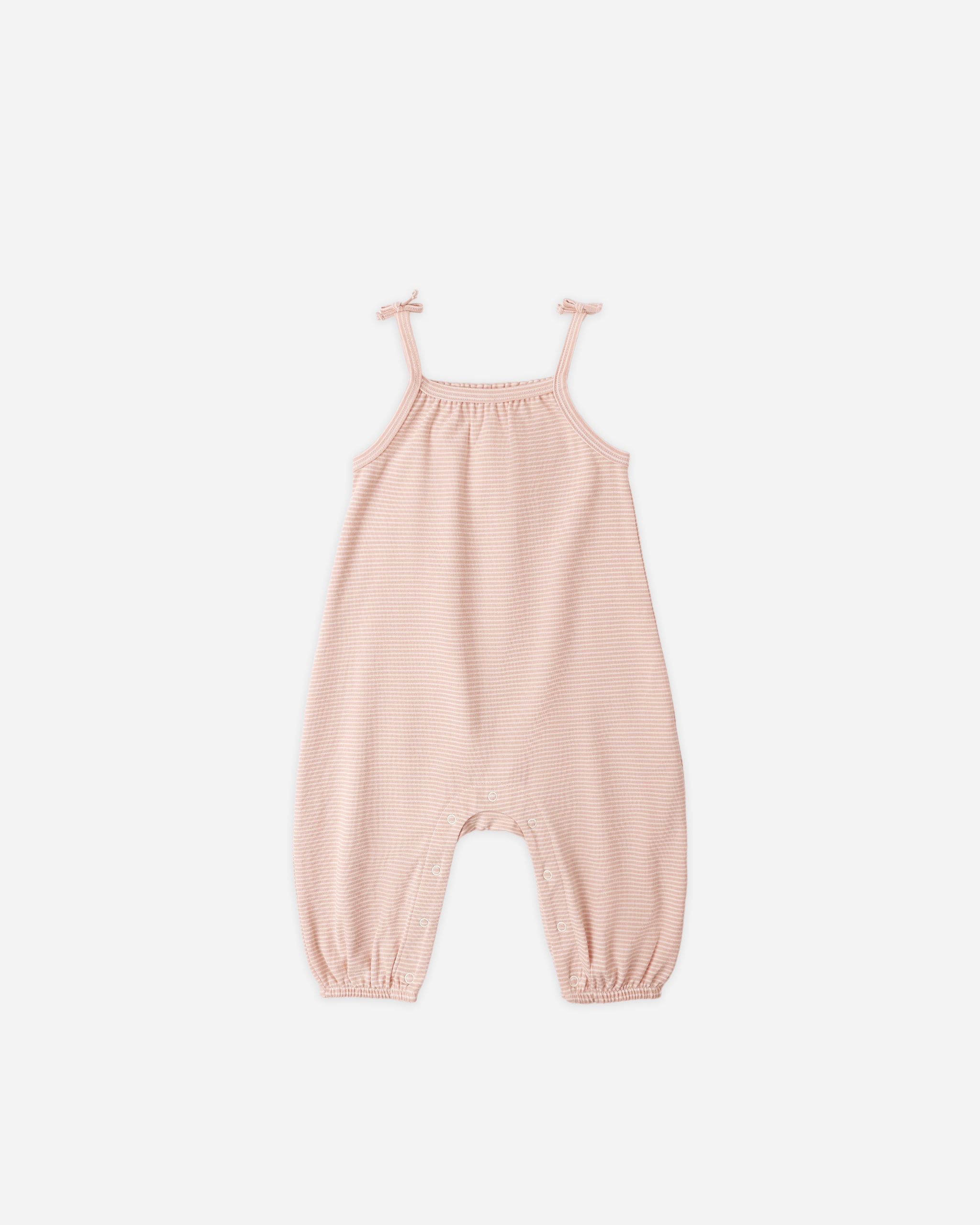 Smocked Jumpsuit Melon Micro Stripe – Quincy Mae