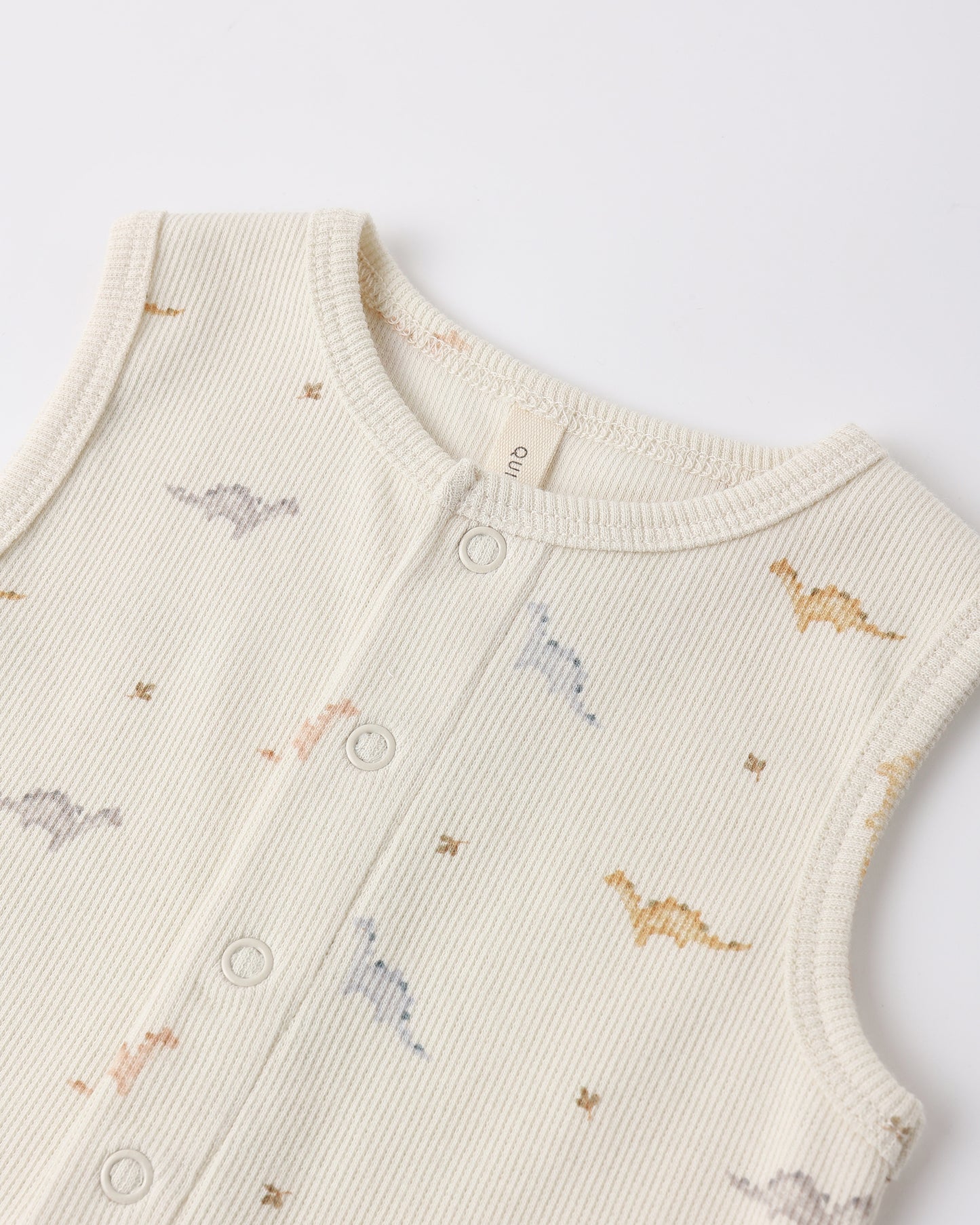 Ribbed Henley Romper Dinos - Rylee + Cru | Kids Clothes | Trendy Baby Clothes | Modern Infant Outfits |