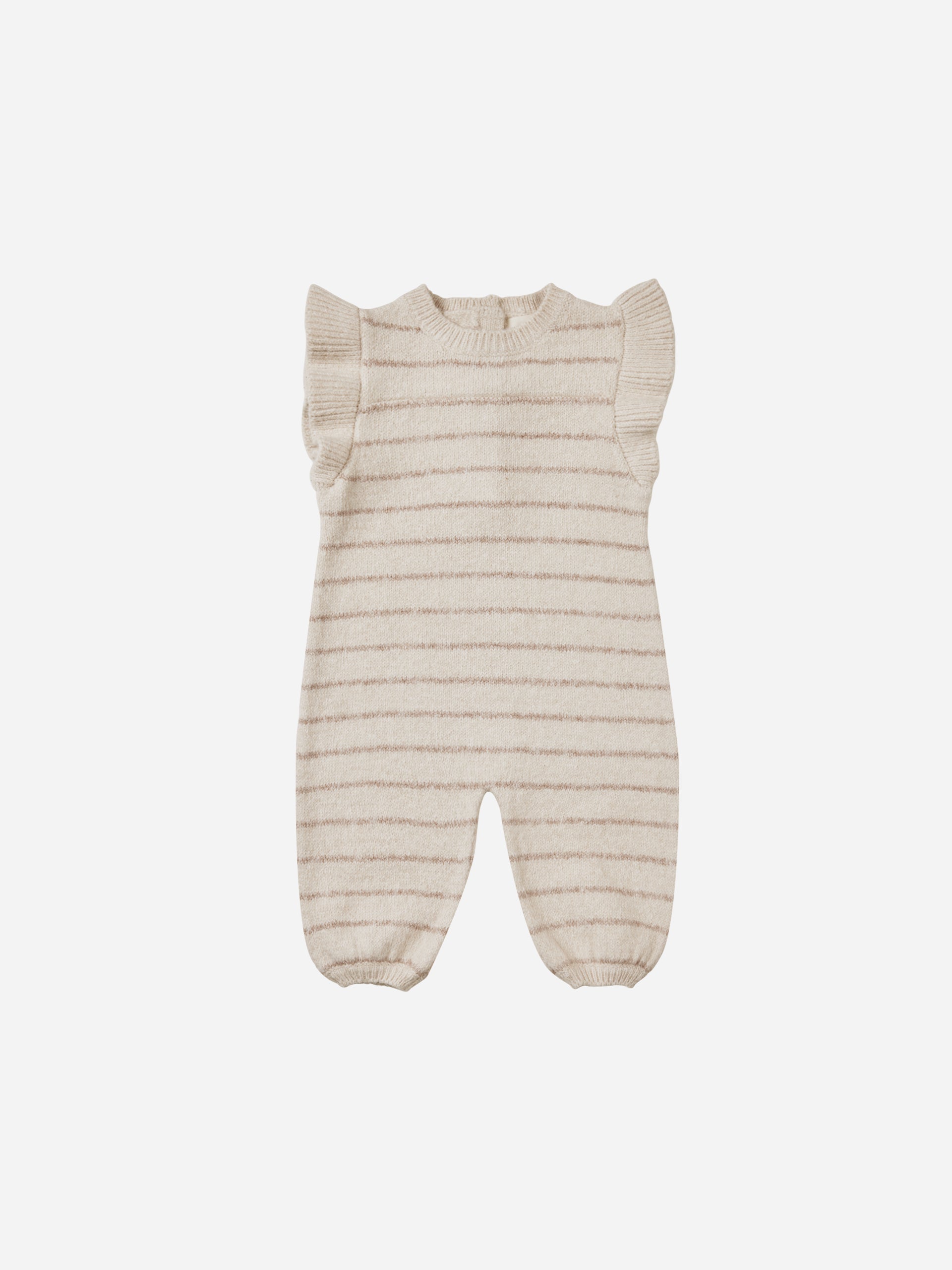 Mira Knit Romper || Heathered Oat Stripe