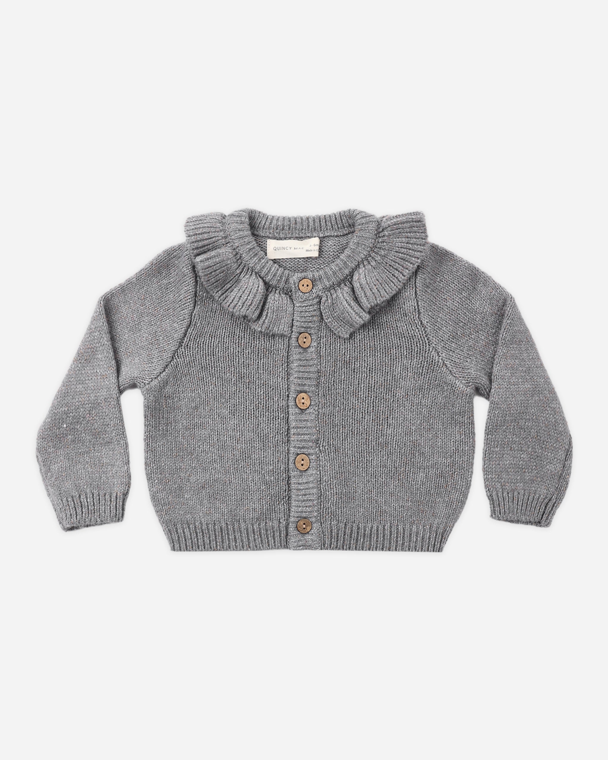 ^*♩様 Ruffle Pleated Knit Cardigan Ruffle Collar Cardigan Heathered Slate – Quincy Mae