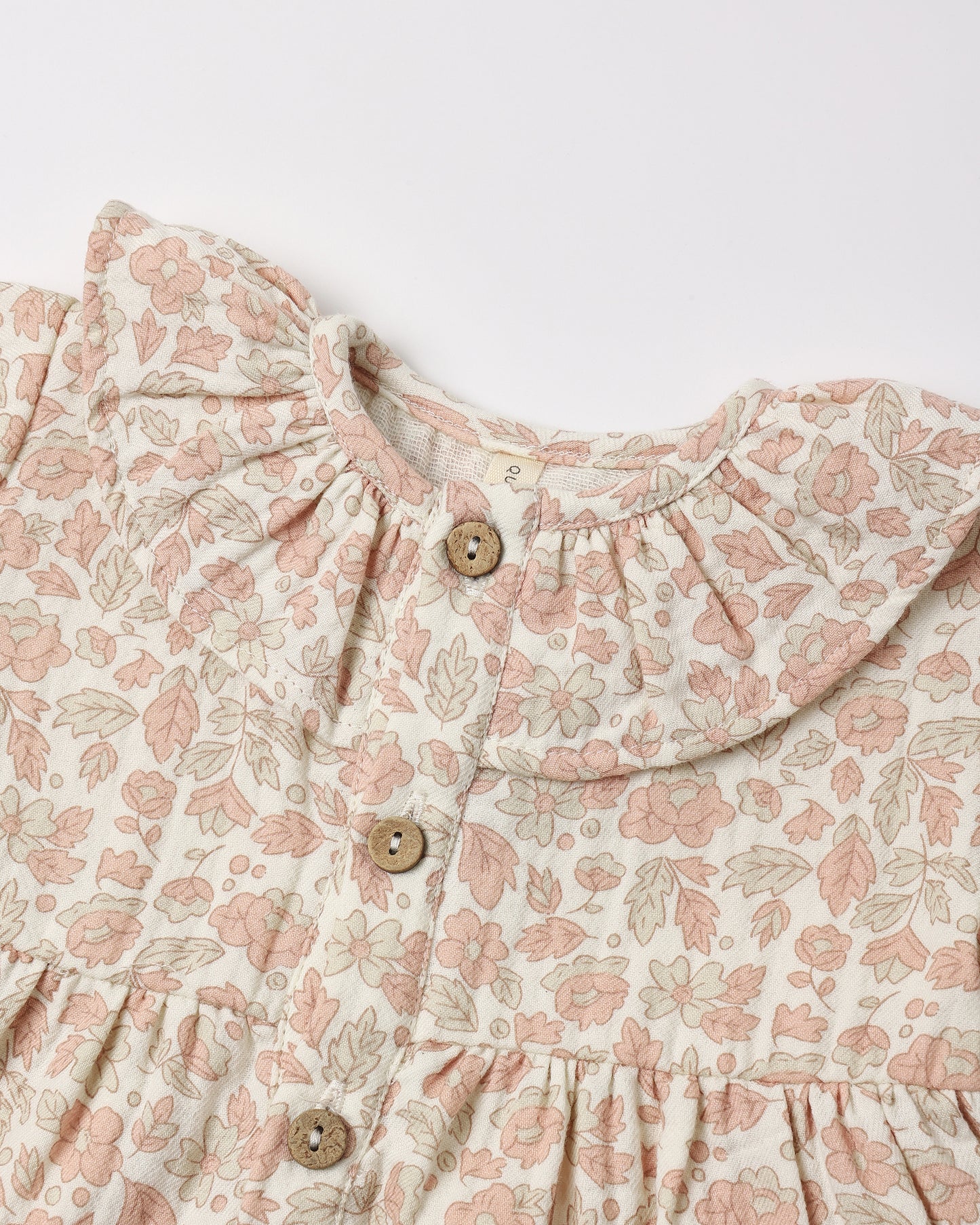 Ruffle Collar Button Dress Pink Blossom - Rylee + Cru | Kids Clothes | Trendy Baby Clothes | Modern Infant Outfits |