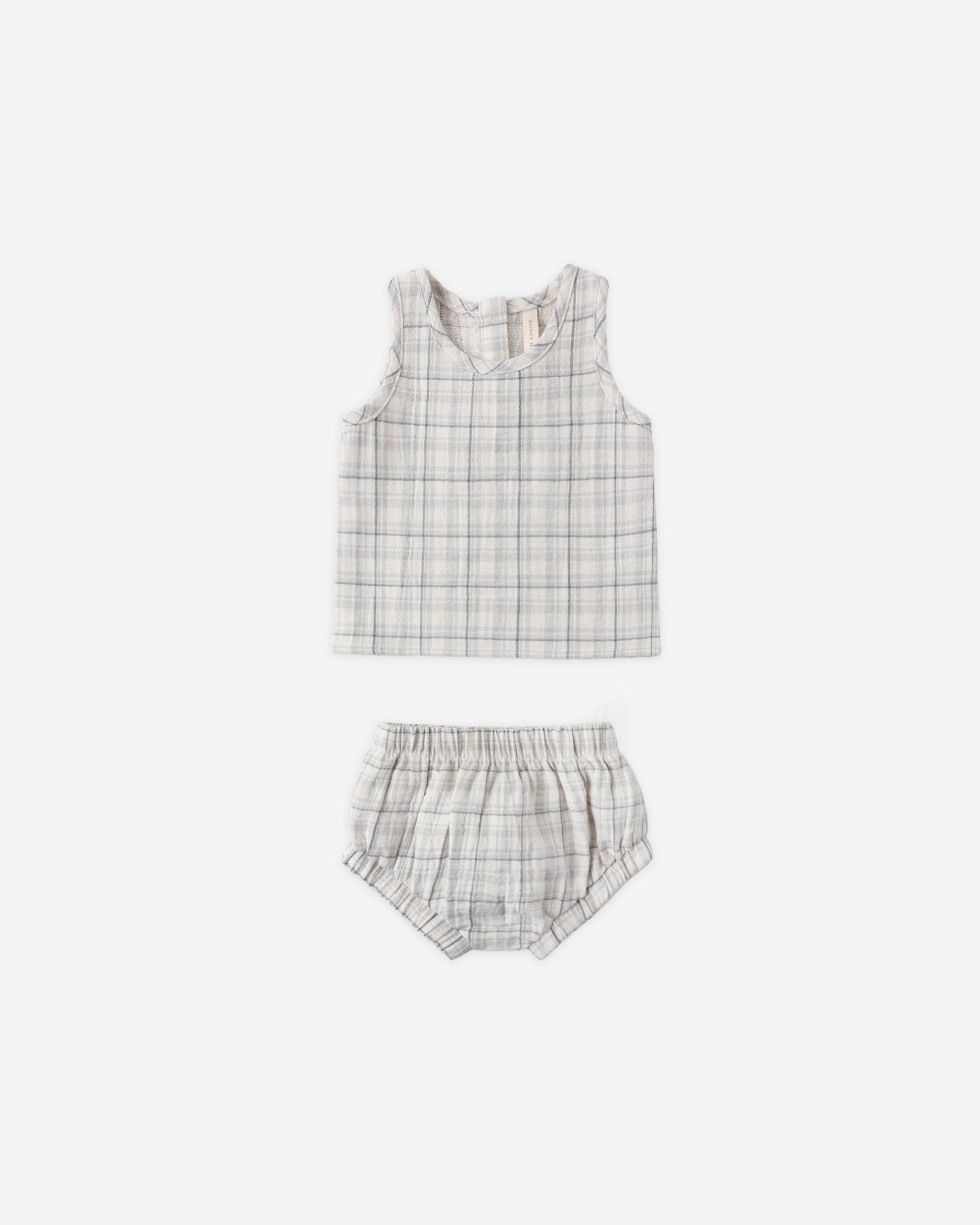 Woven Tank Set Blue Plaid – Quincy Mae