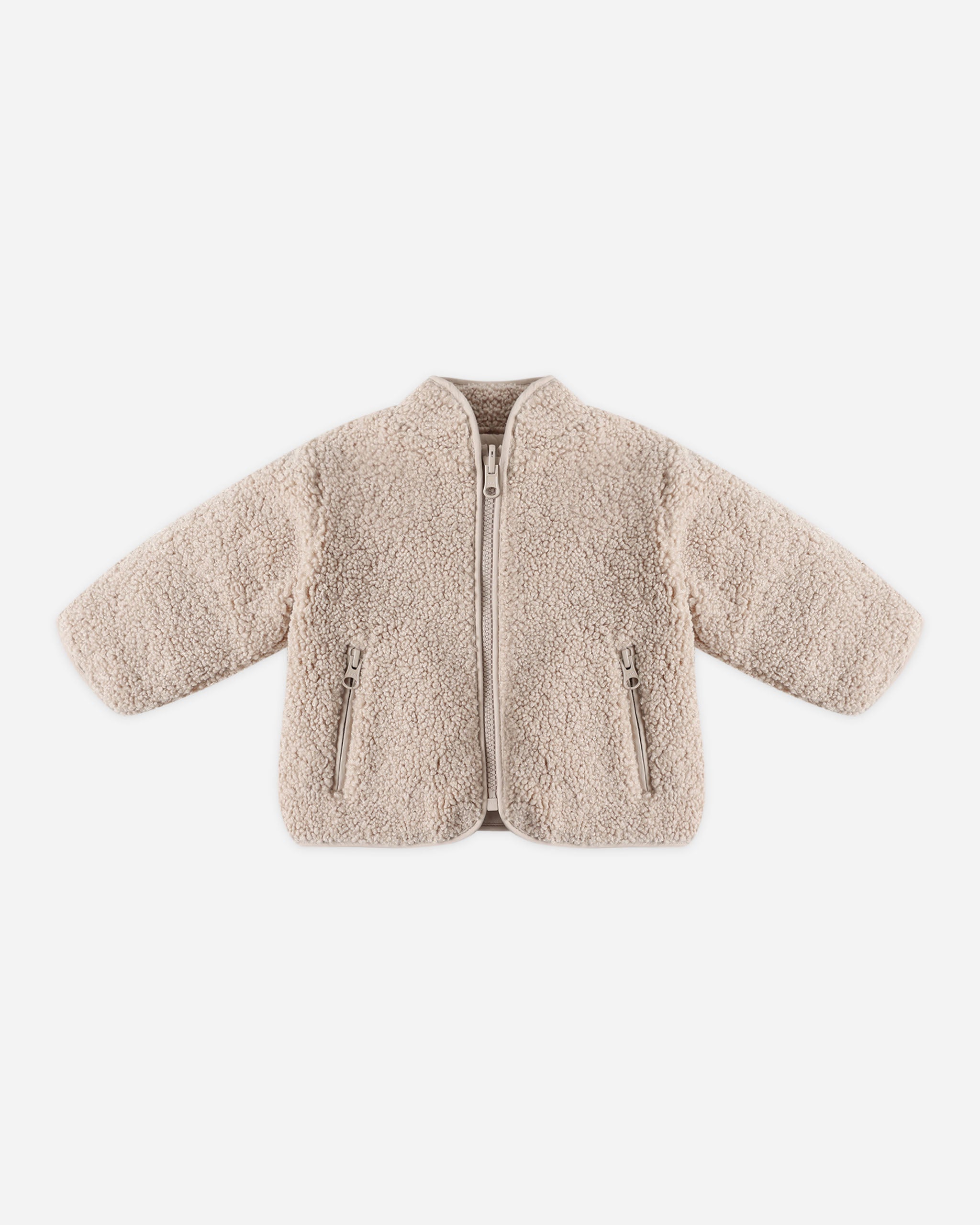 Shearling Zip Jacket || Oat – Quincy Mae