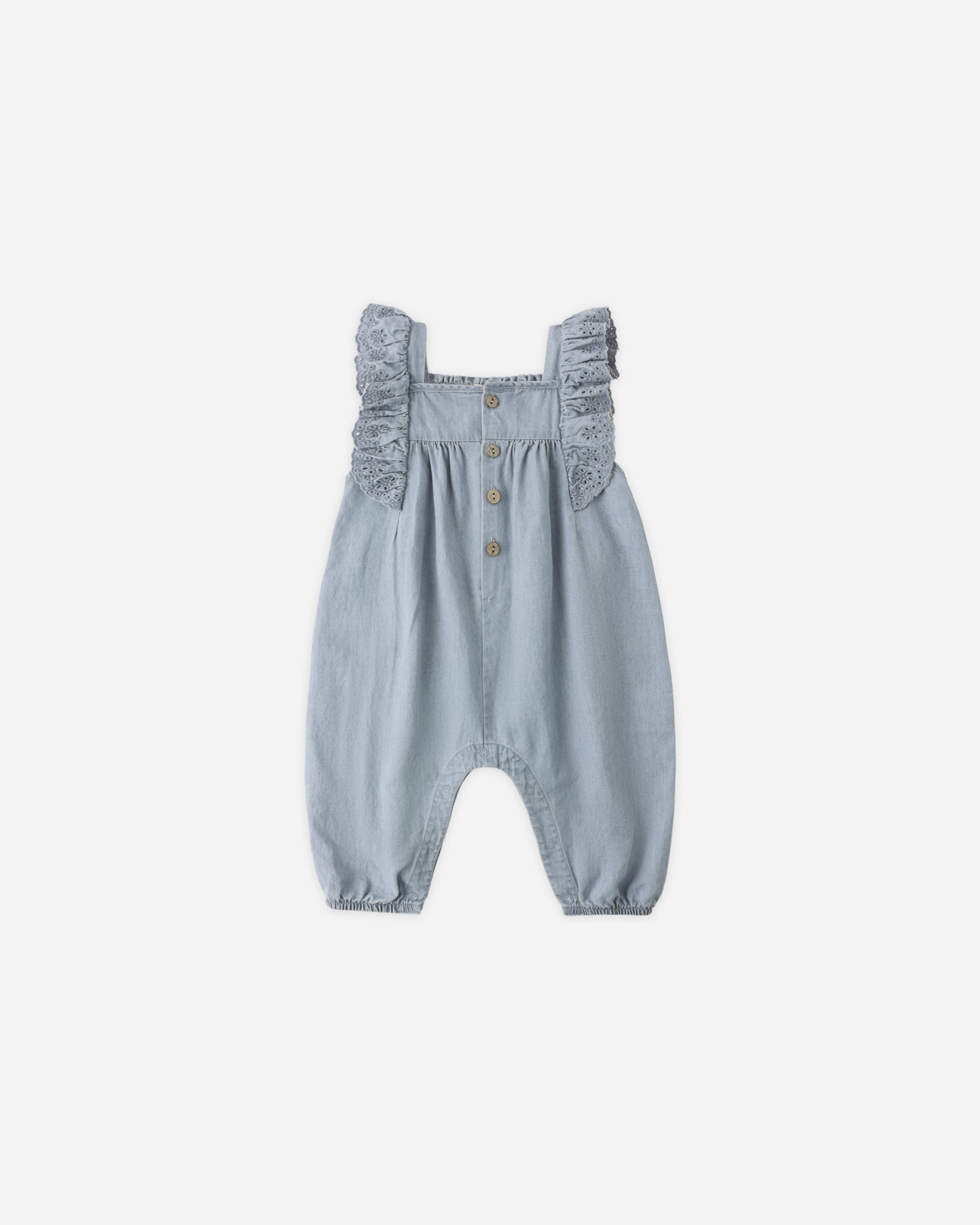 Nova Romper Lightweight Denim – Quincy Mae