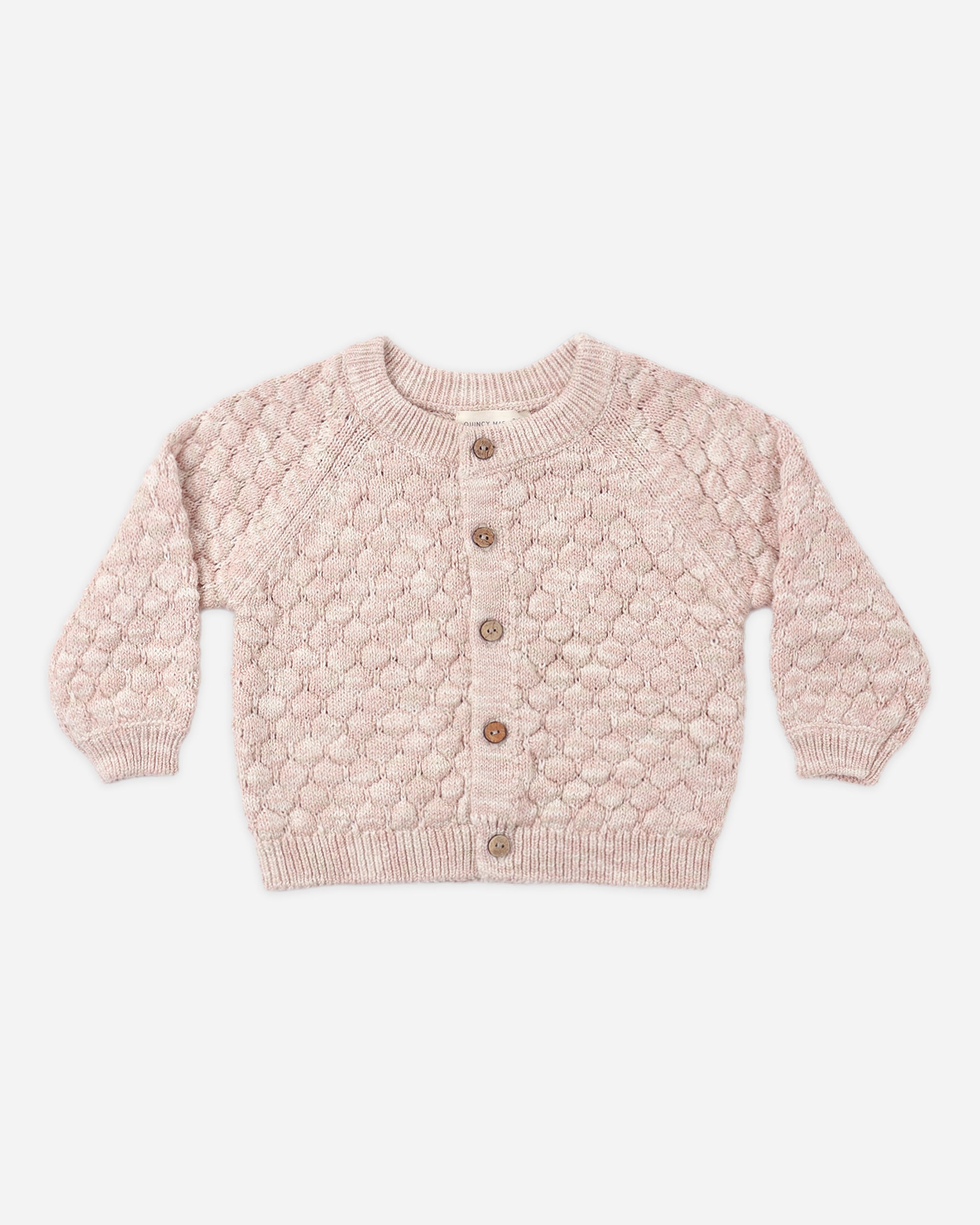 Bubble Knit Cardigan Dusty Rose Speckle – Quincy Mae