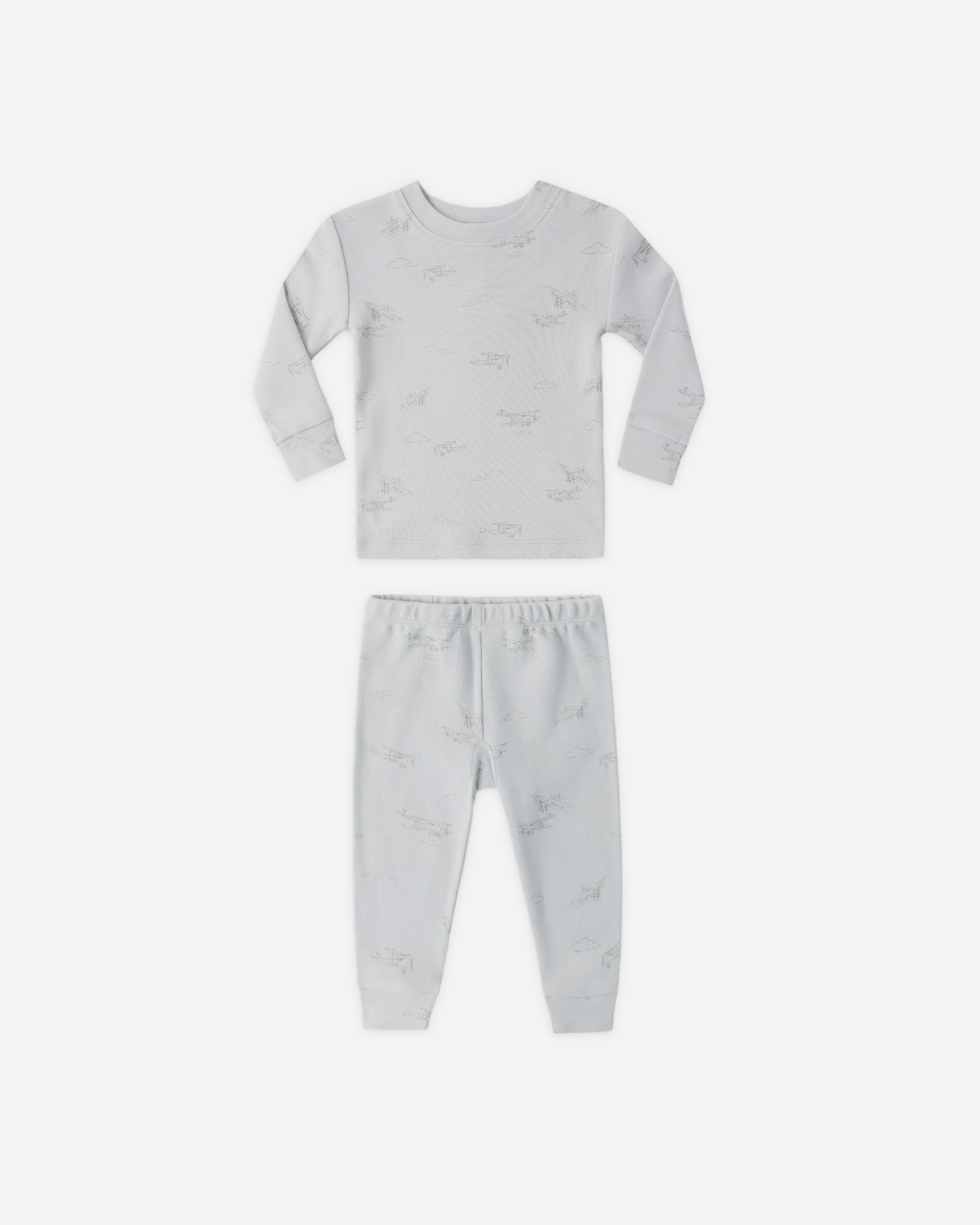 bonjour diary pyjama set ＋bag 6y Jersey Pajama Set Airplane – Quincy Mae