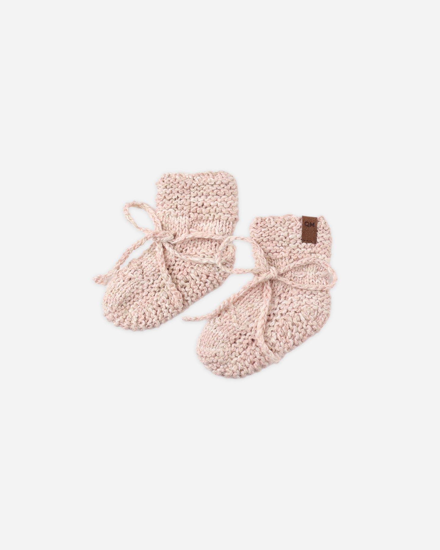 Knit Booties Dusty Rose Speckle - Rylee + Cru | Kids Clothes | Trendy Baby Clothes | Modern Infant Outfits |
