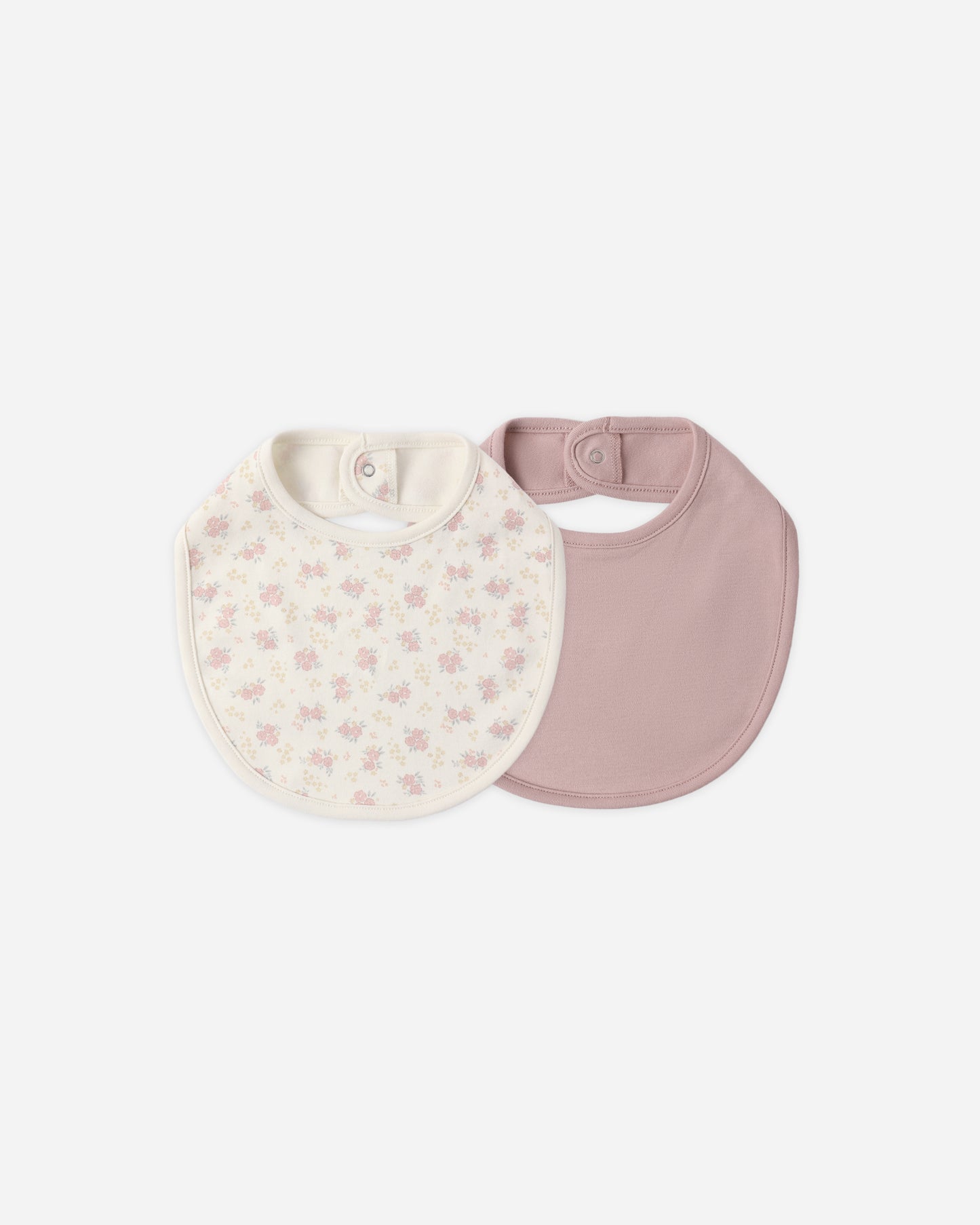 Jersey Snap Bib Pack Flower Field, Mauve - Rylee + Cru | Kids Clothes | Trendy Baby Clothes | Modern Infant Outfits |